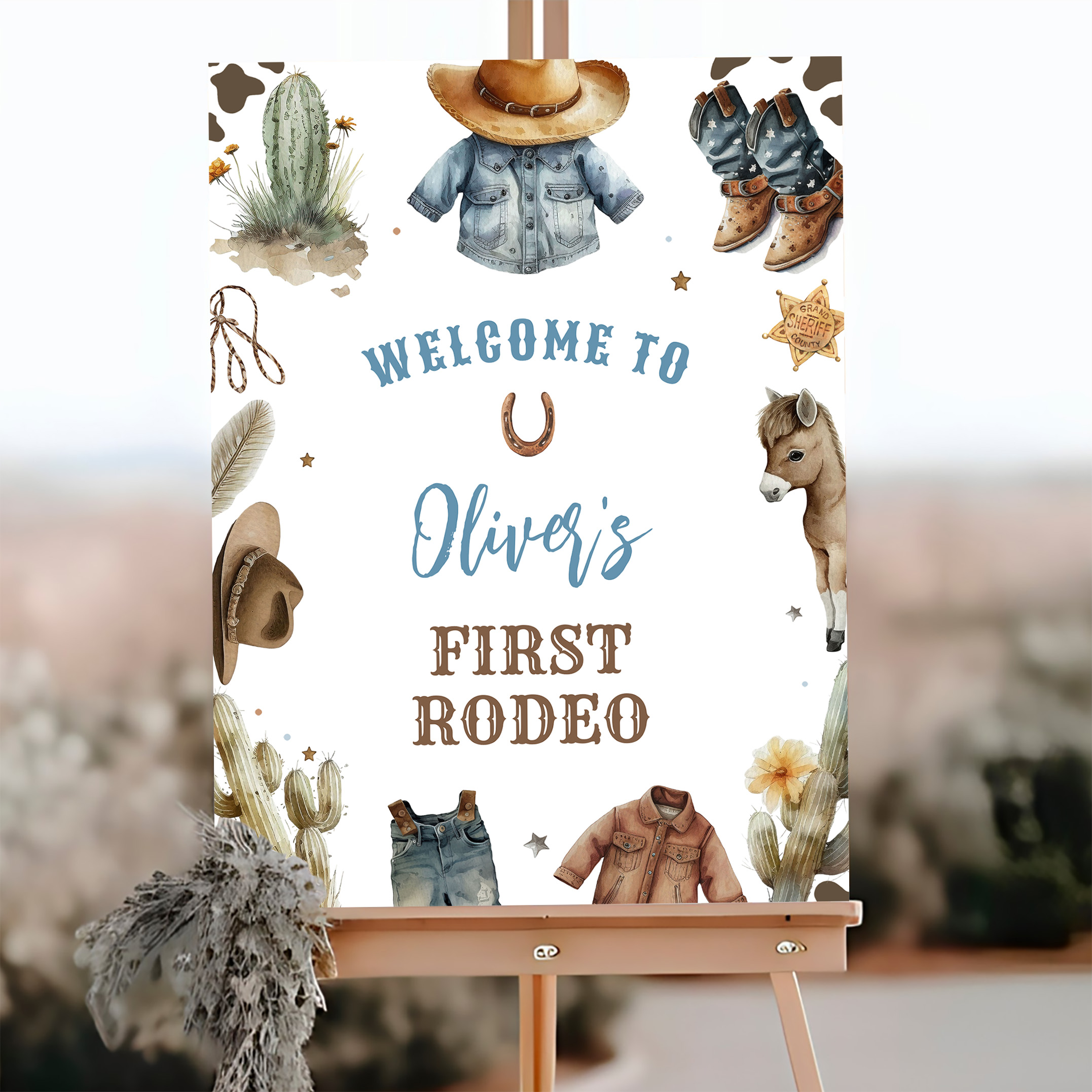 Cowboy Rodeo Party Welcome Sign - Image 3