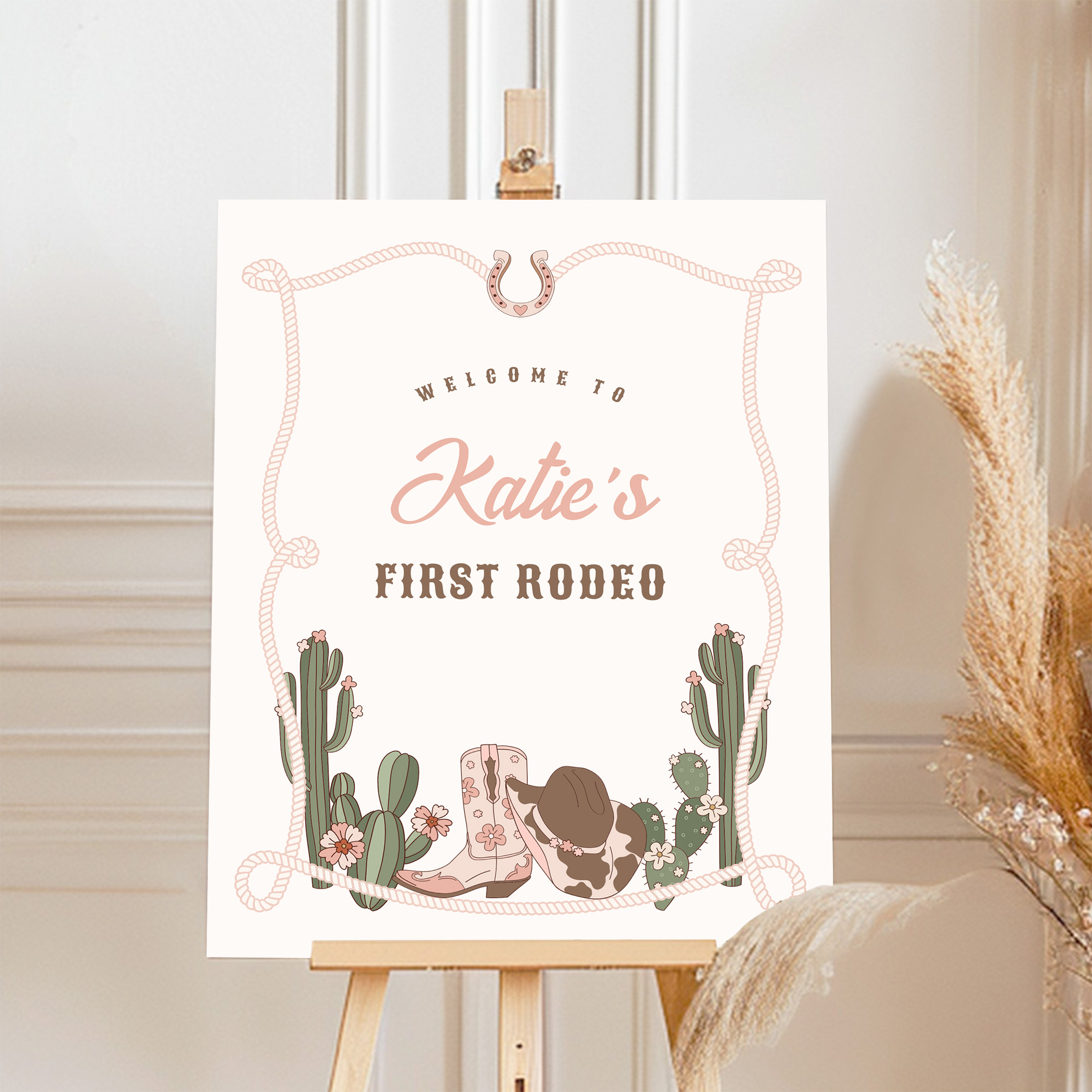 Cowgirl First Rodeo Wild West Ranch Welcome Sign - Image 4