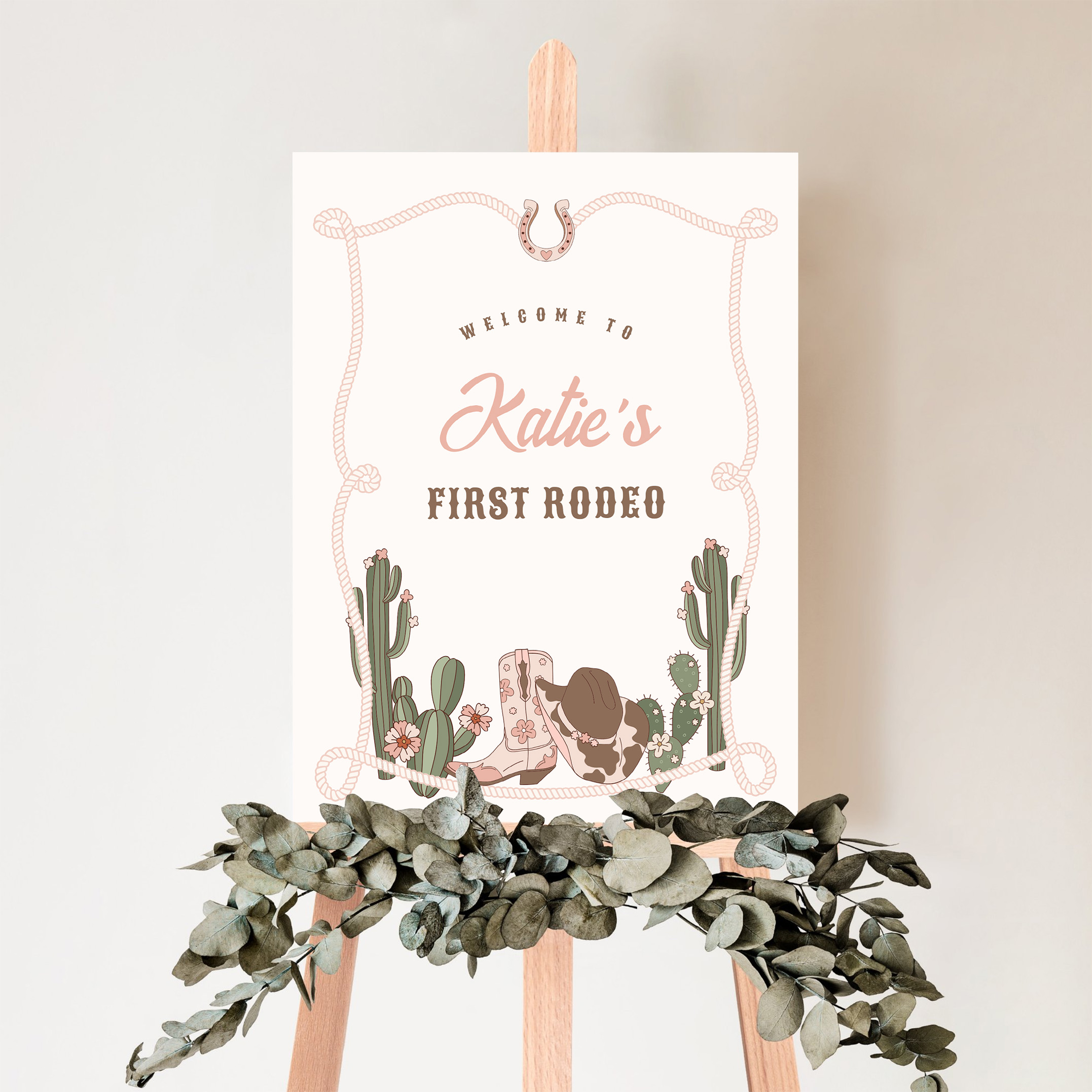 Cowgirl First Rodeo Wild West Ranch Welcome Sign - Image 5