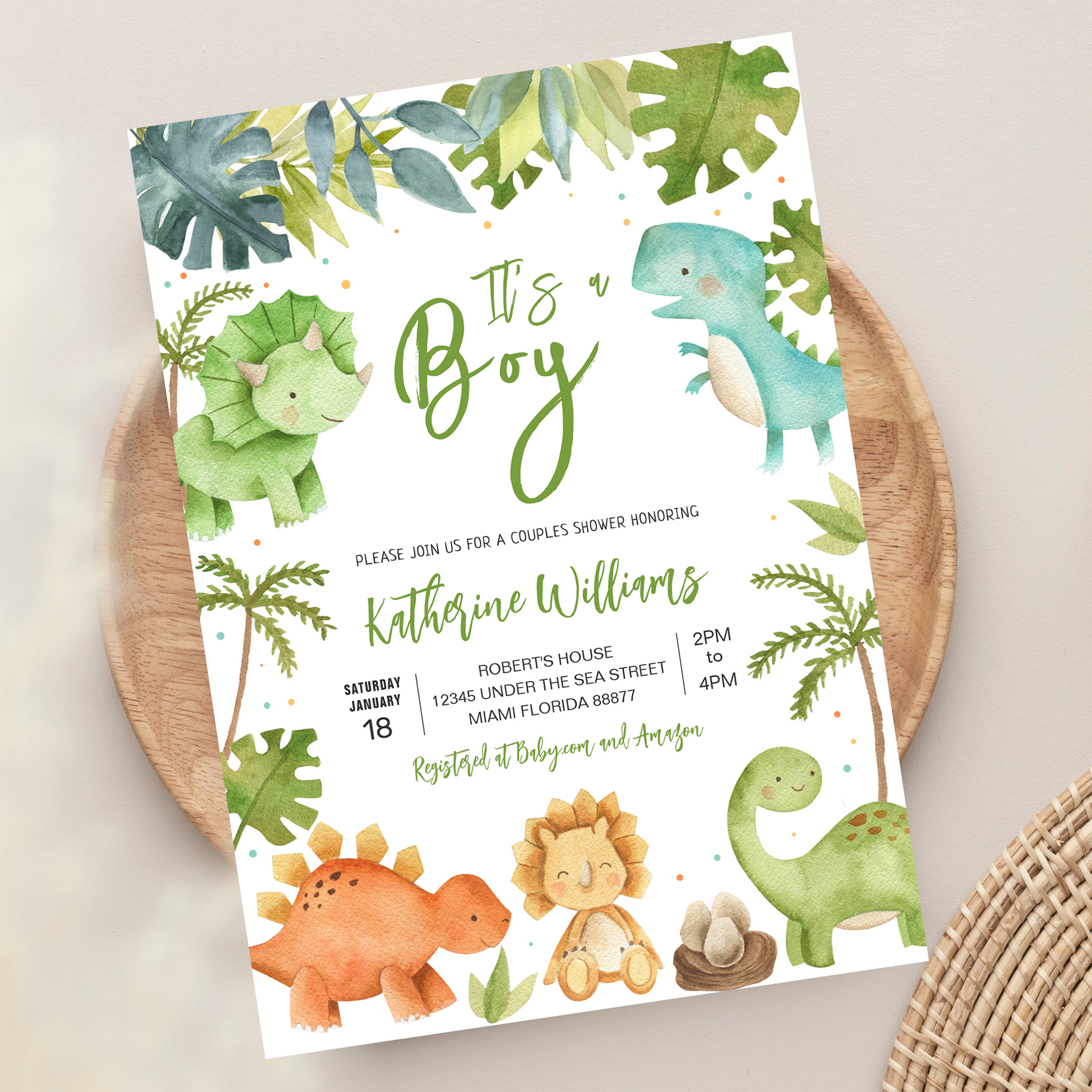 Dinosaur Boy Baby Shower Invitation - Image 13