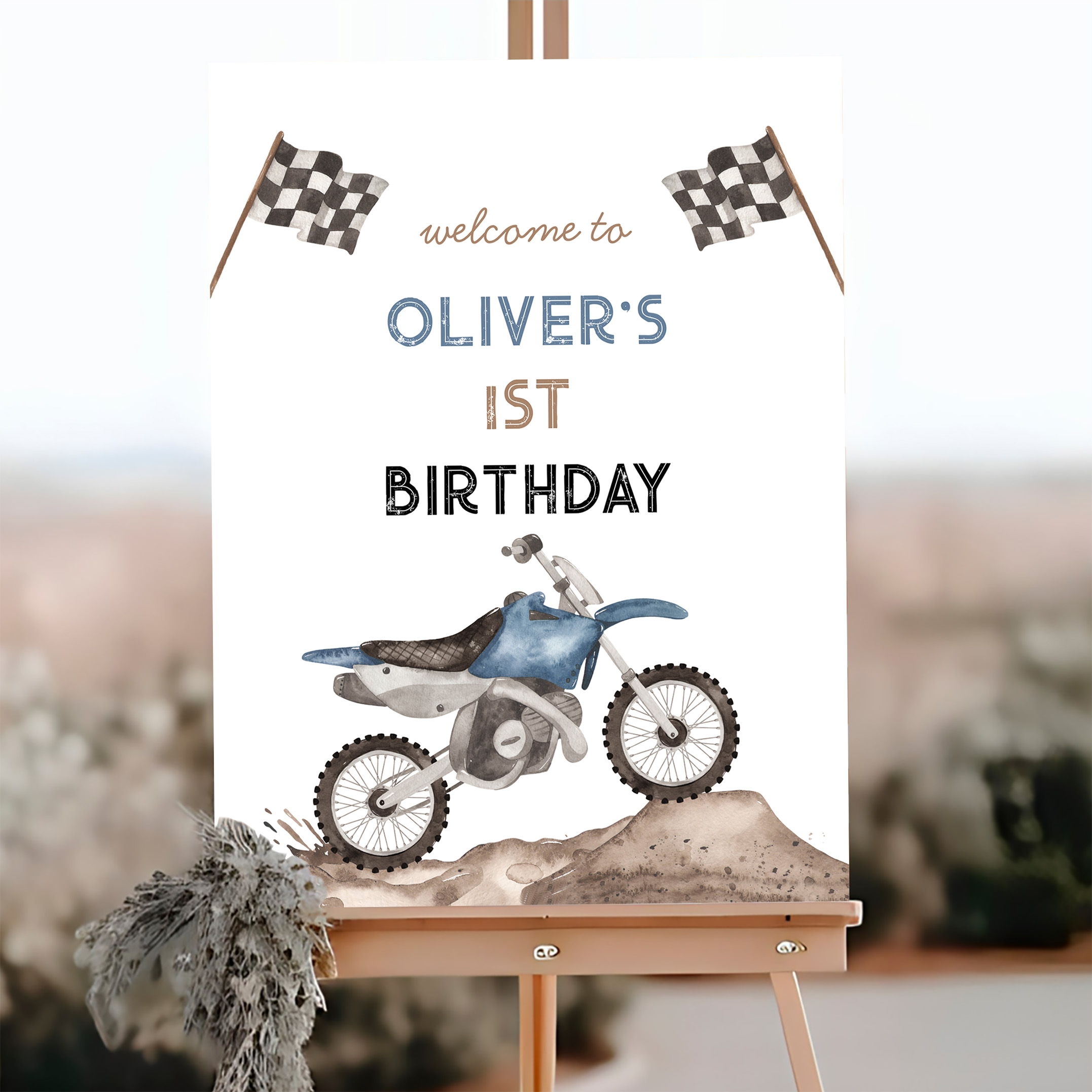 Dirt Bike Start Your Engine Birthday Welcome Sign - Image 3