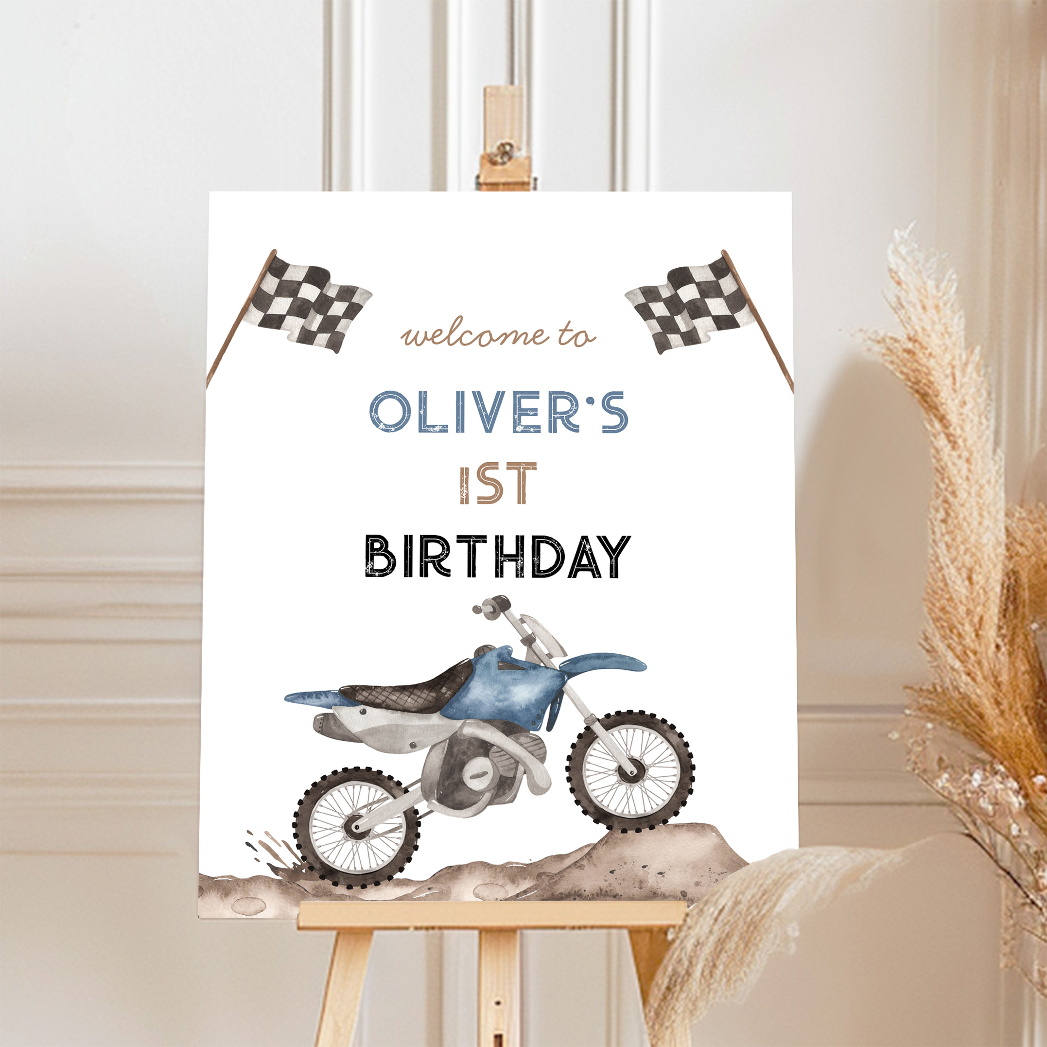 Dirt Bike Start Your Engine Birthday Welcome Sign - Image 4