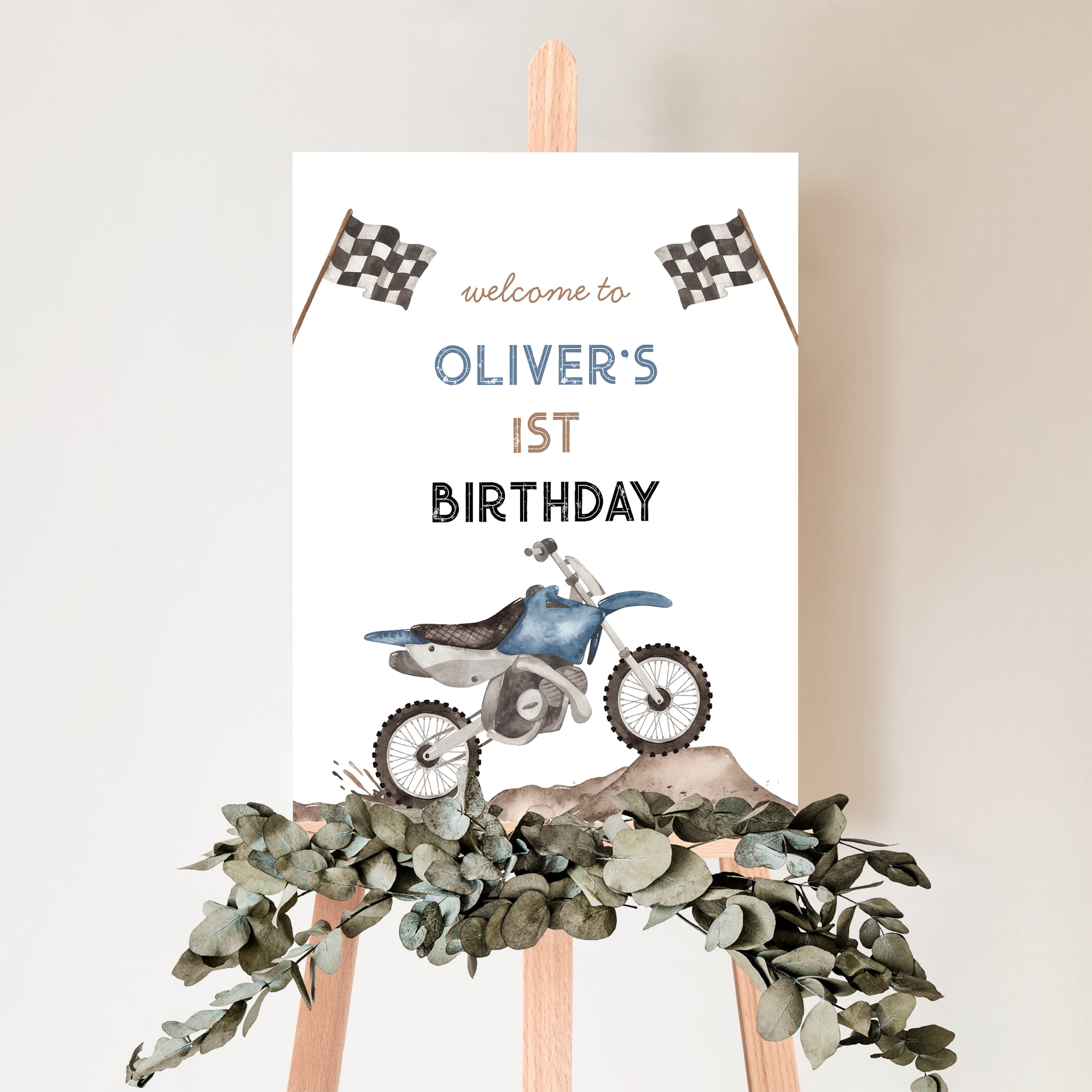Dirt Bike Start Your Engine Birthday Welcome Sign - Image 5