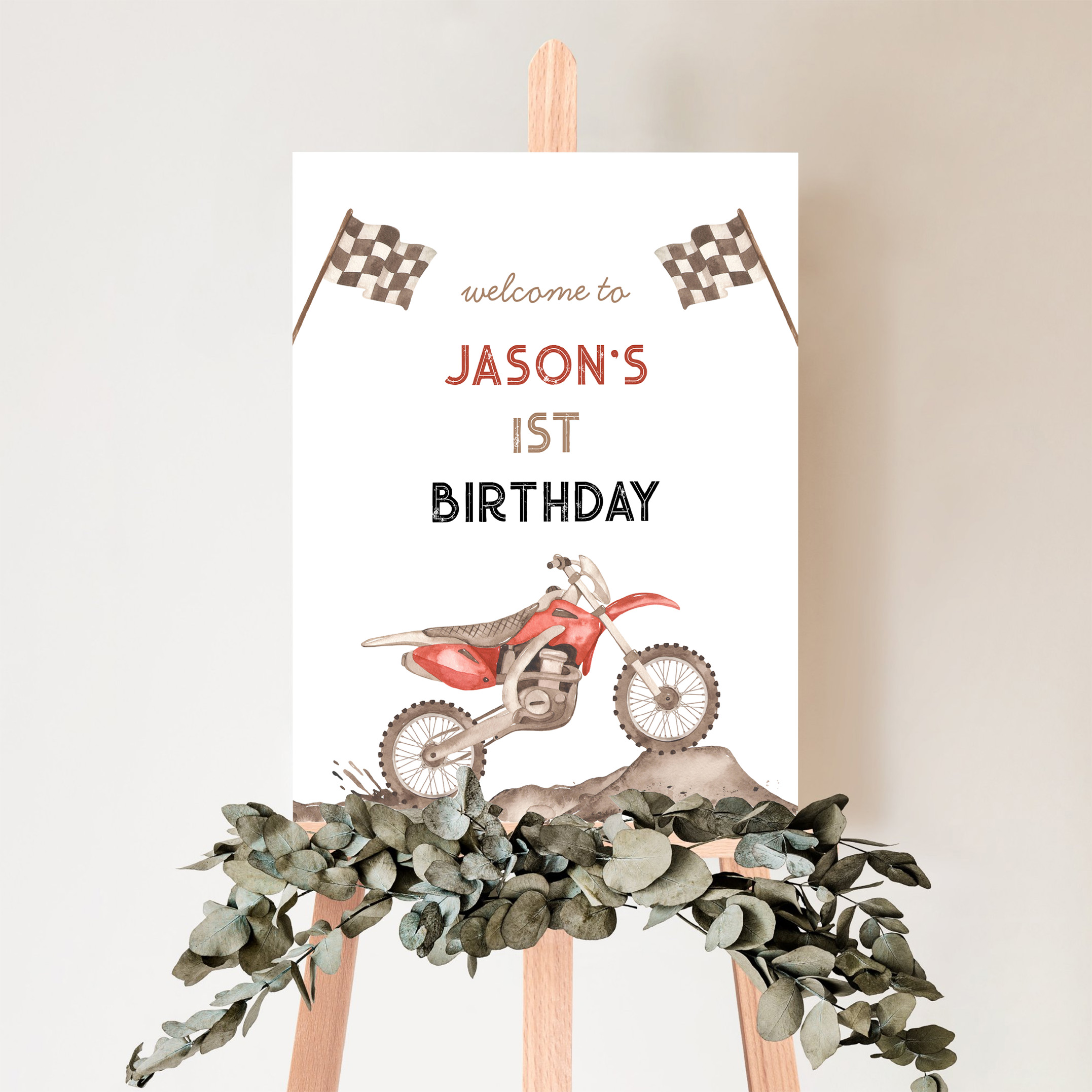 Dirt Bike Start Your Engine Birthday Welcome Sign - Image 5