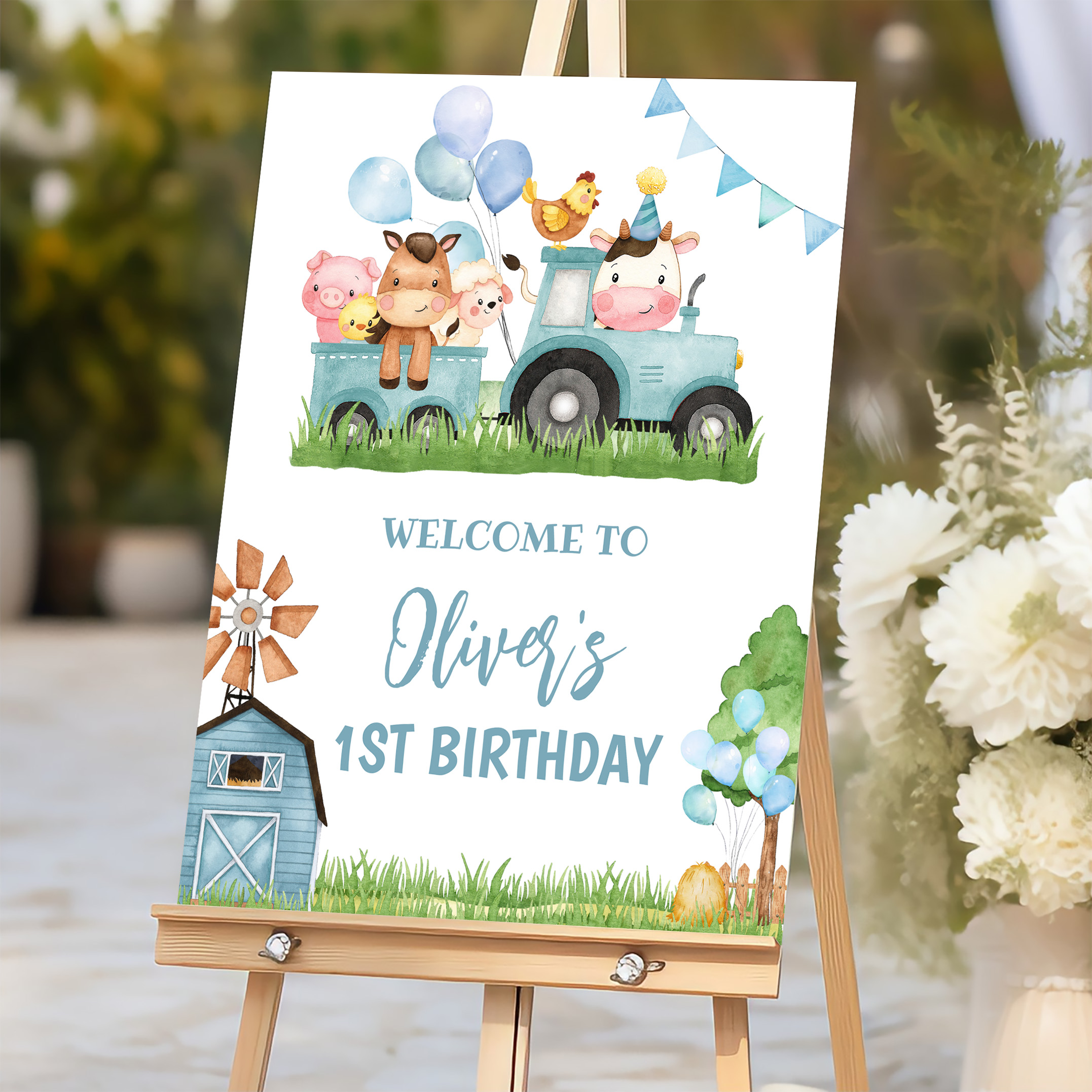Farm Barn Animal Barnyard Birthday Welcome Sign