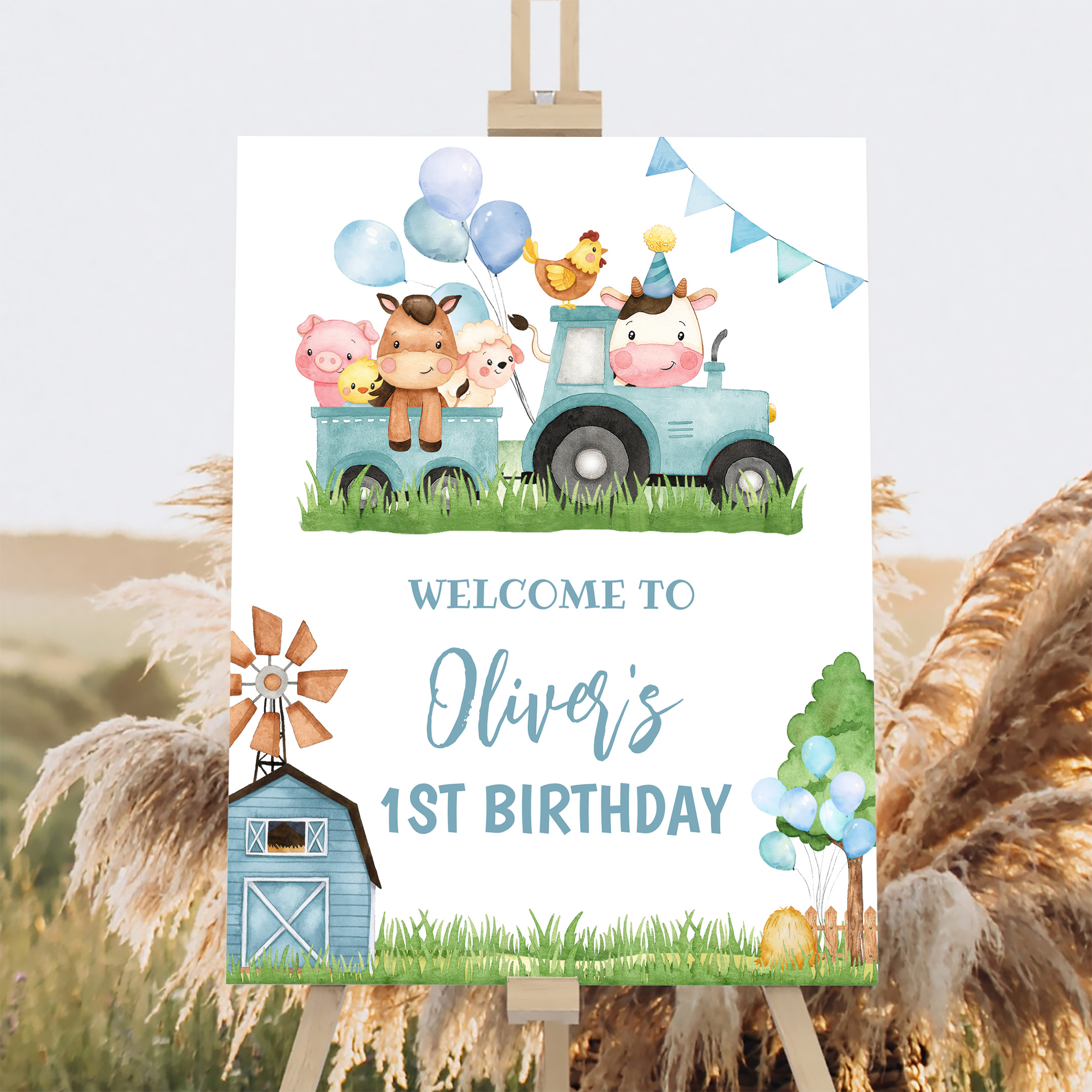Farm Barn Animal Barnyard Birthday Welcome Sign - Image 2