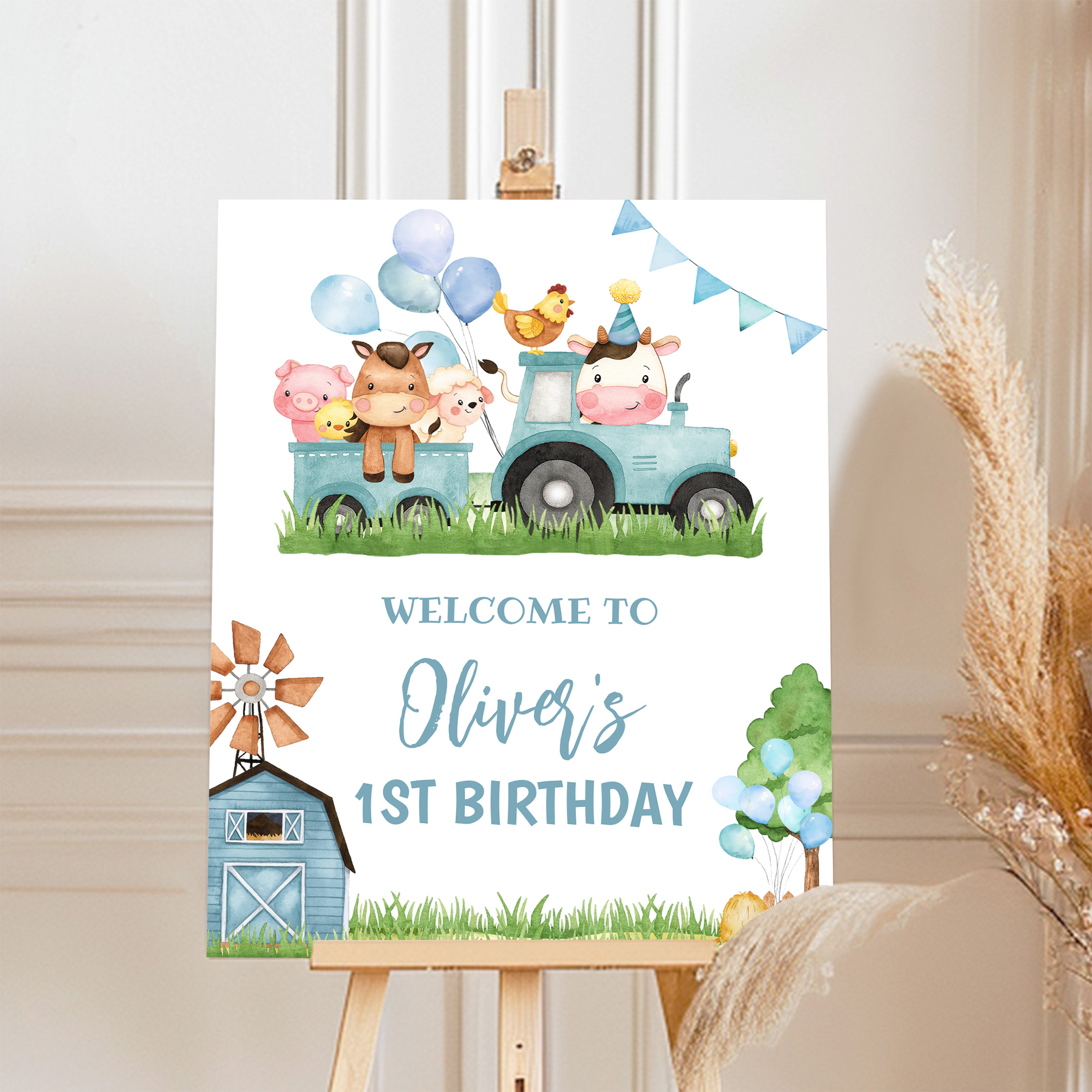 Farm Barn Animal Barnyard Birthday Welcome Sign - Image 4