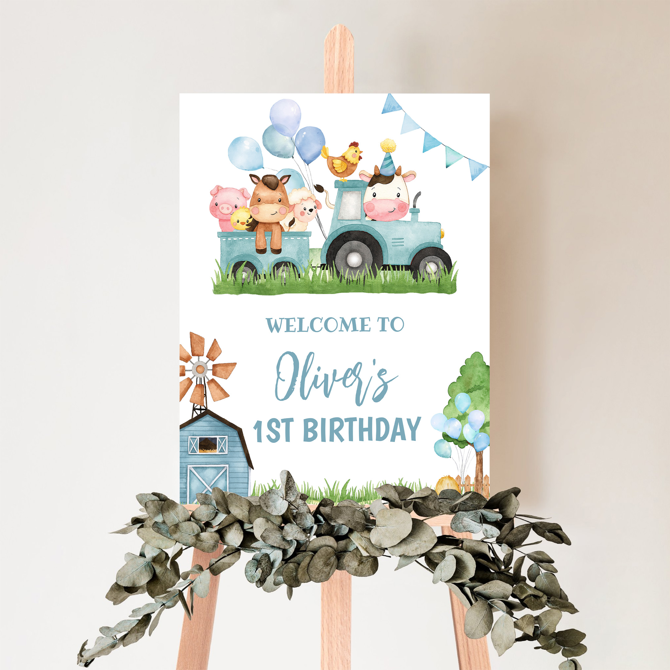 Farm Barn Animal Barnyard Birthday Welcome Sign - Image 5