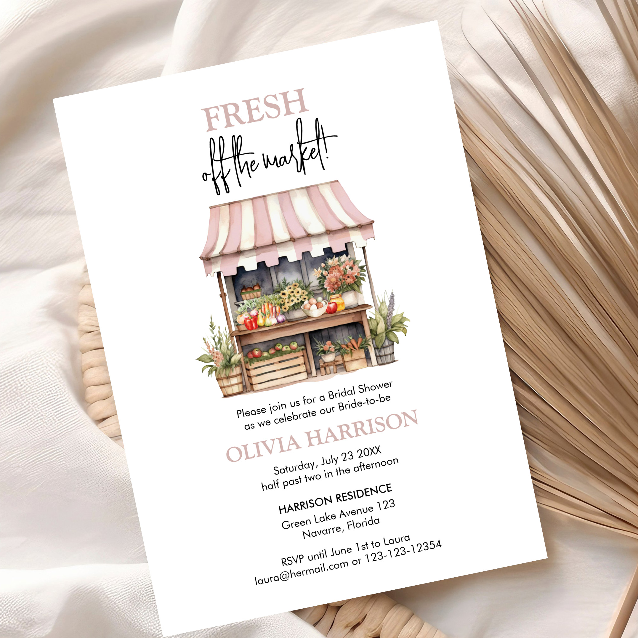 Fresh Off The Market Farmers Market Bridal Shower Invitation - Image 10