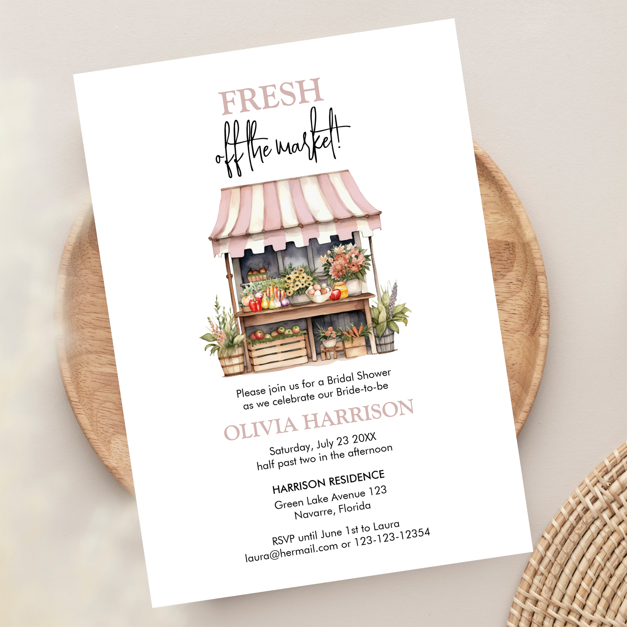 Fresh Off The Market Farmers Market Bridal Shower Invitation - Image 13