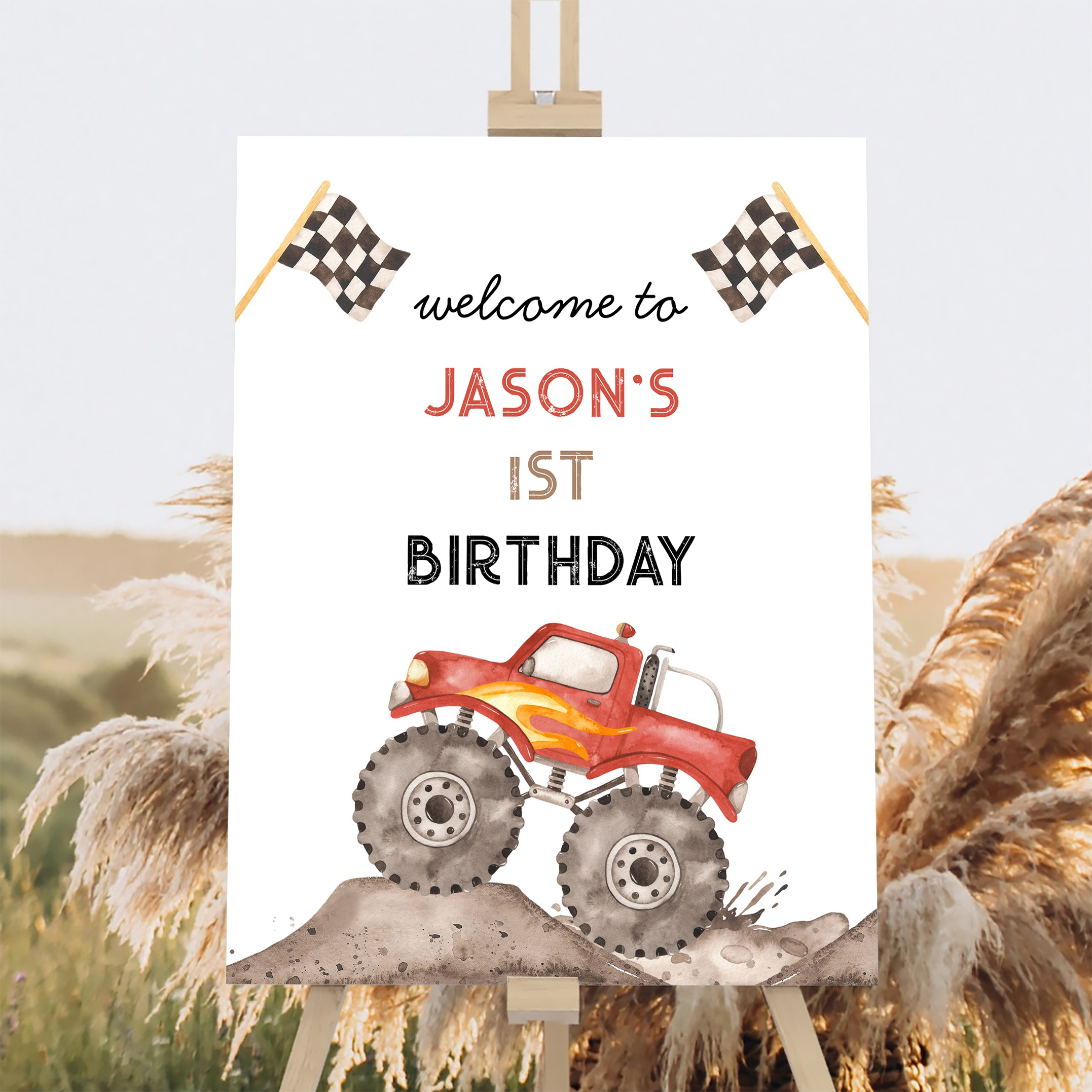 Monster Truck Start Your Engine Welcome Sign - Image 2