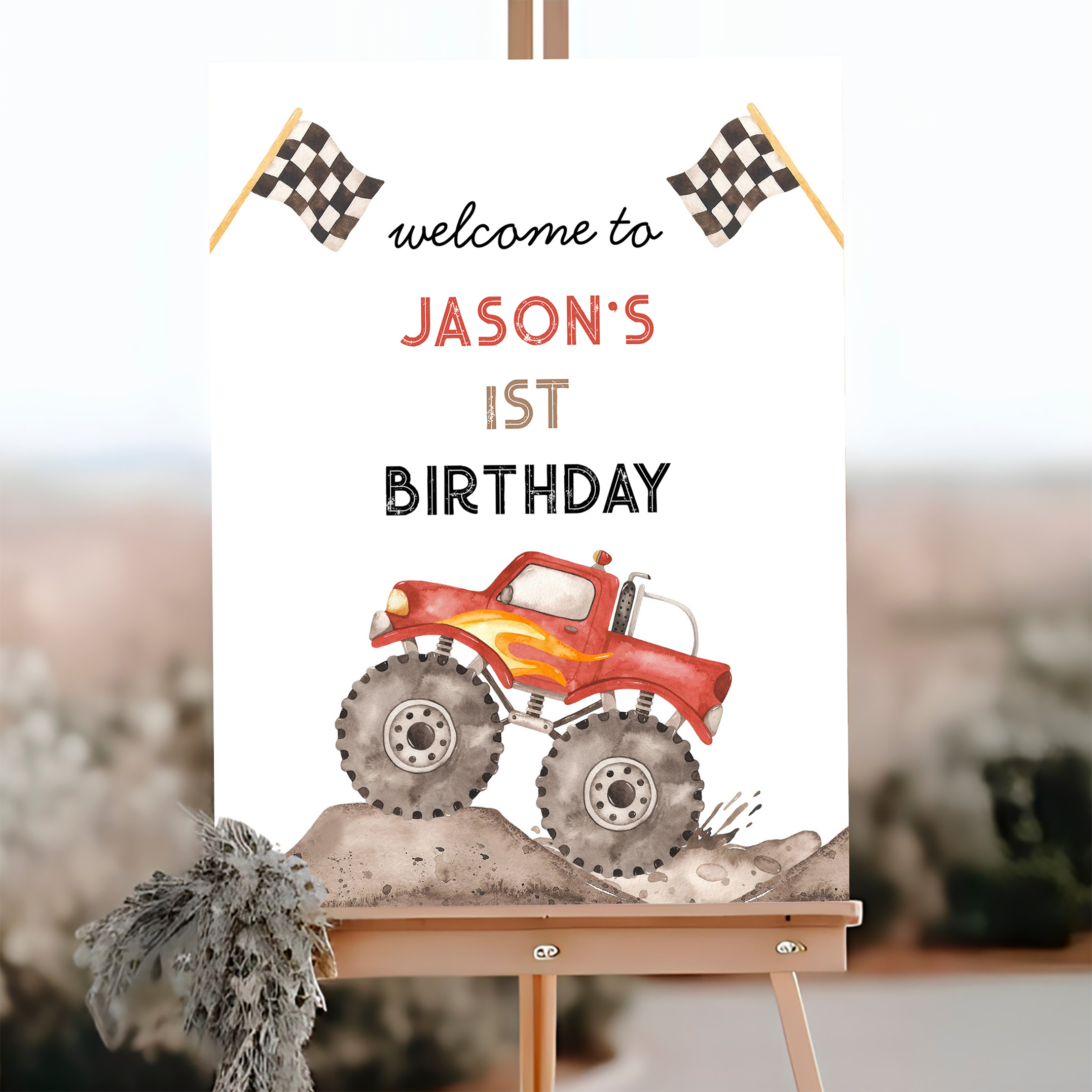 Monster Truck Start Your Engine Welcome Sign - Image 3