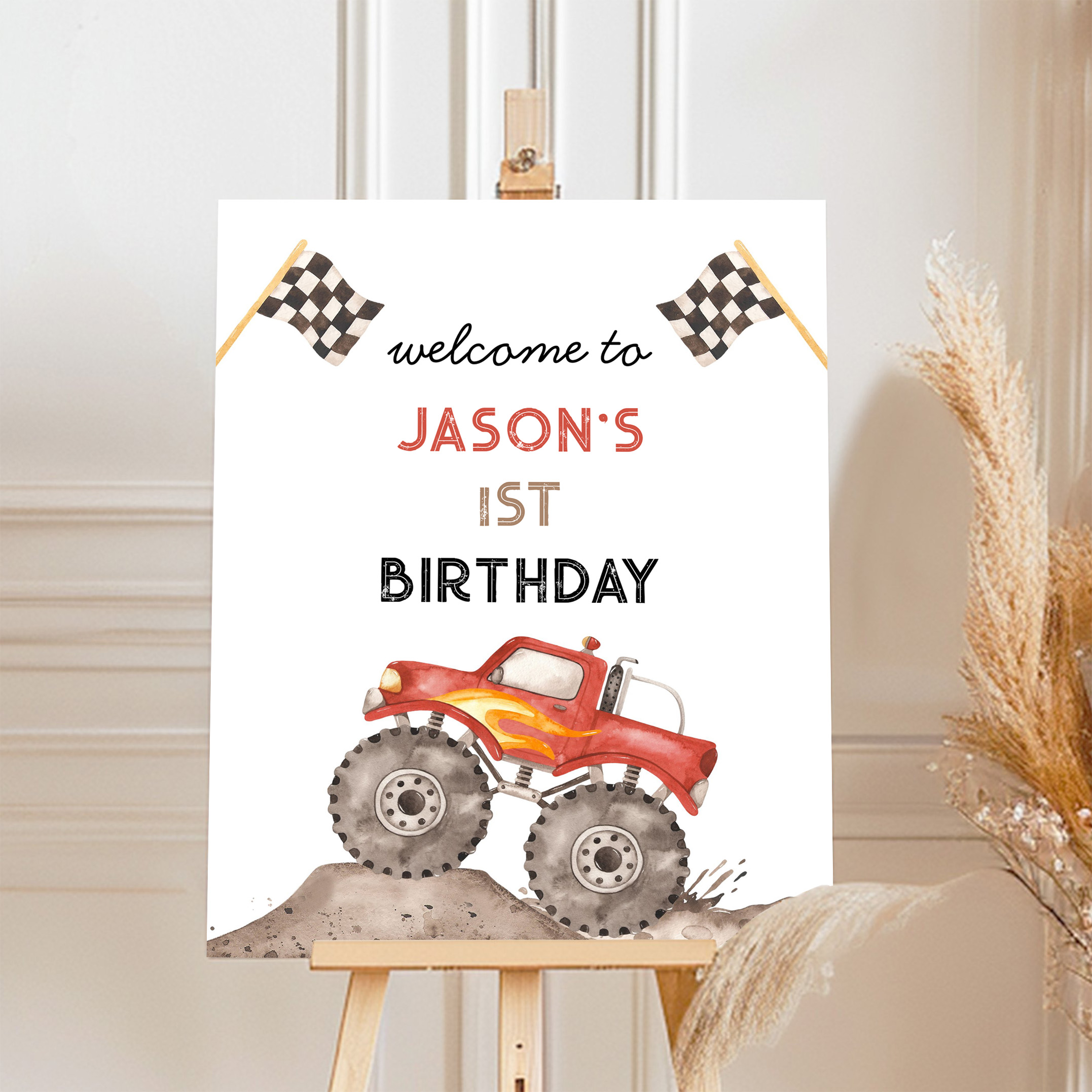 Monster Truck Start Your Engine Welcome Sign - Image 4