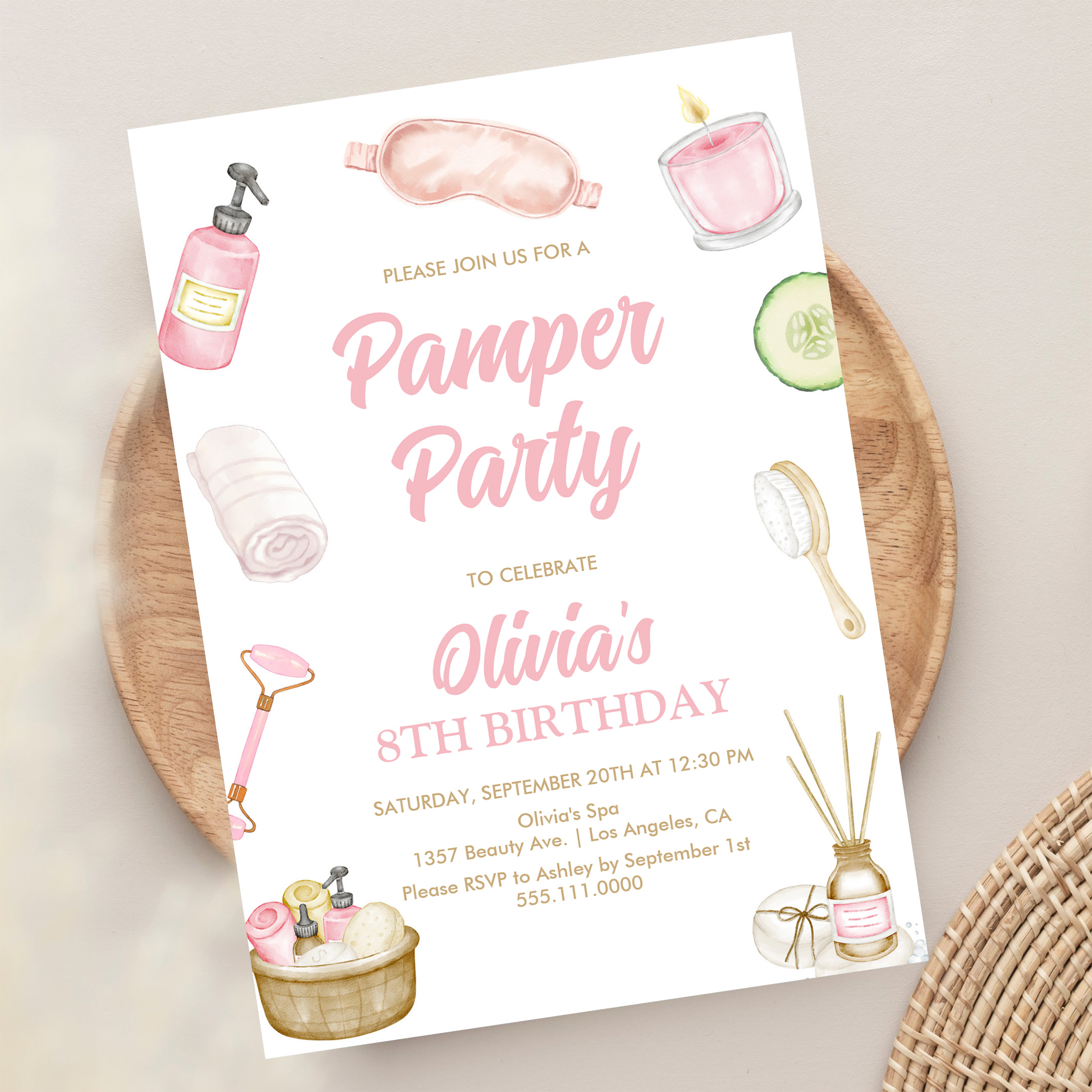 Pamper Party Glam Party Girls Spa Party Birthday Invitation - Image 13