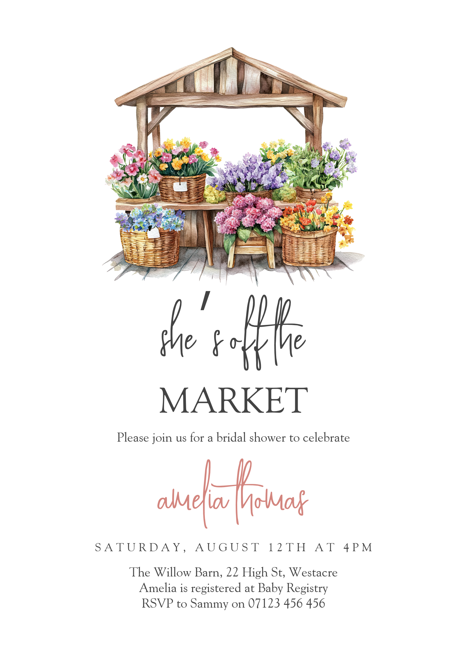 Shes Off The Market Bridal Shower Invitation