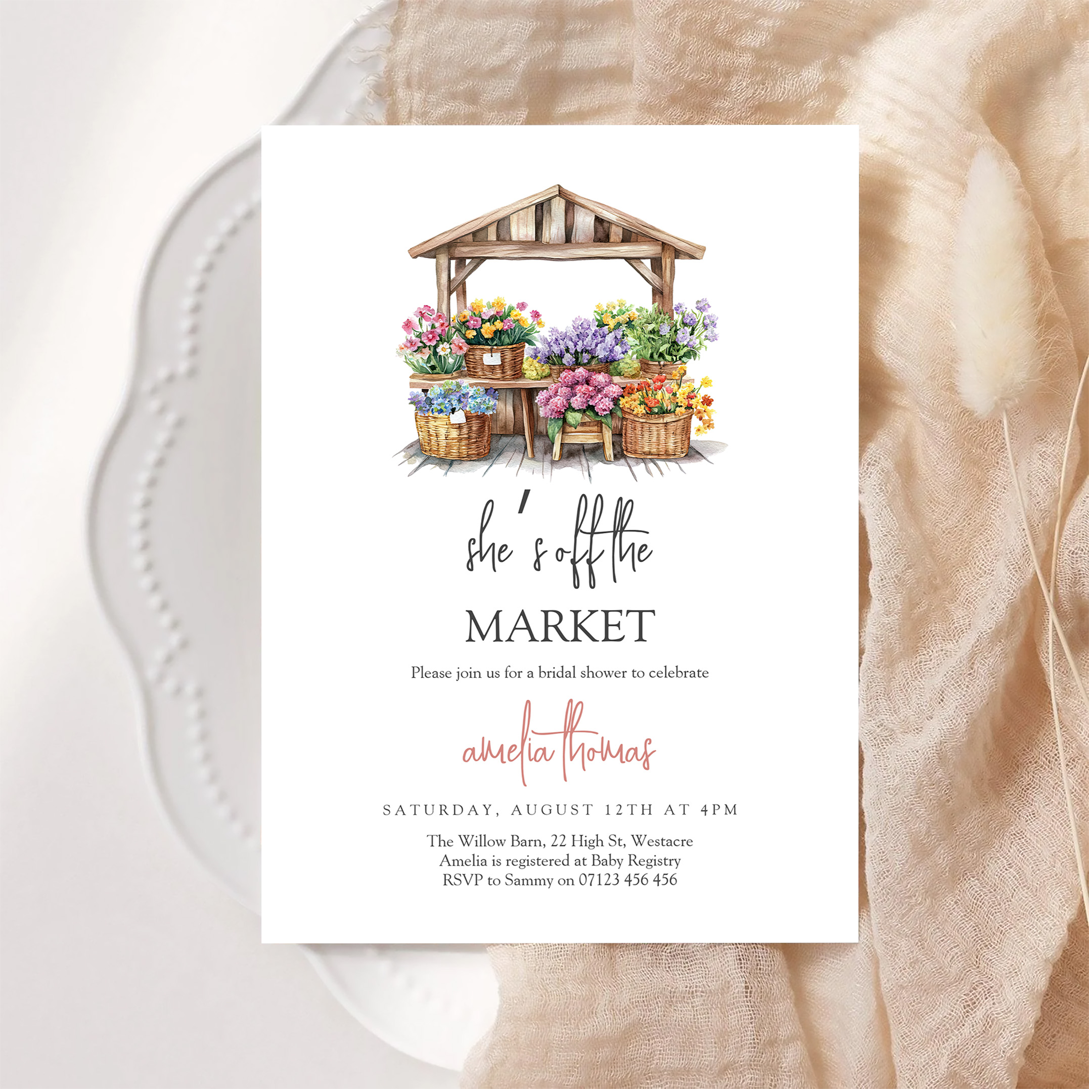 Shes Off The Market Bridal Shower Invitation - Image 6