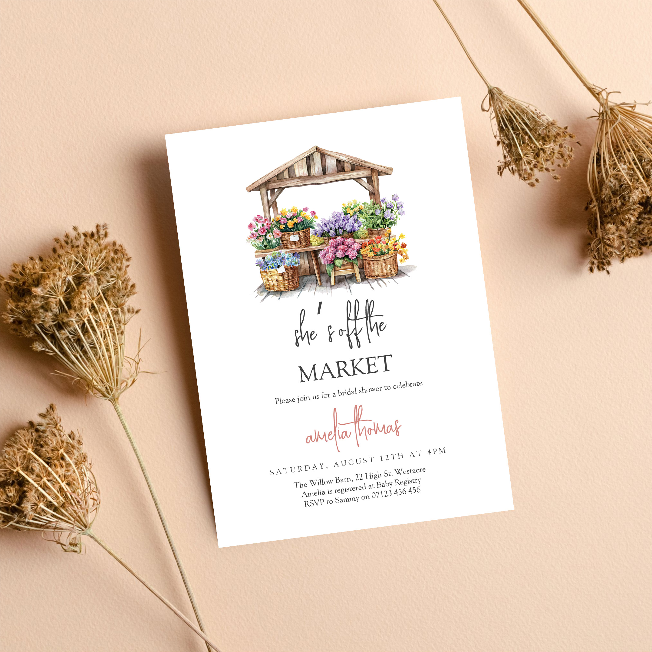 Shes Off The Market Bridal Shower Invitation - Image 8