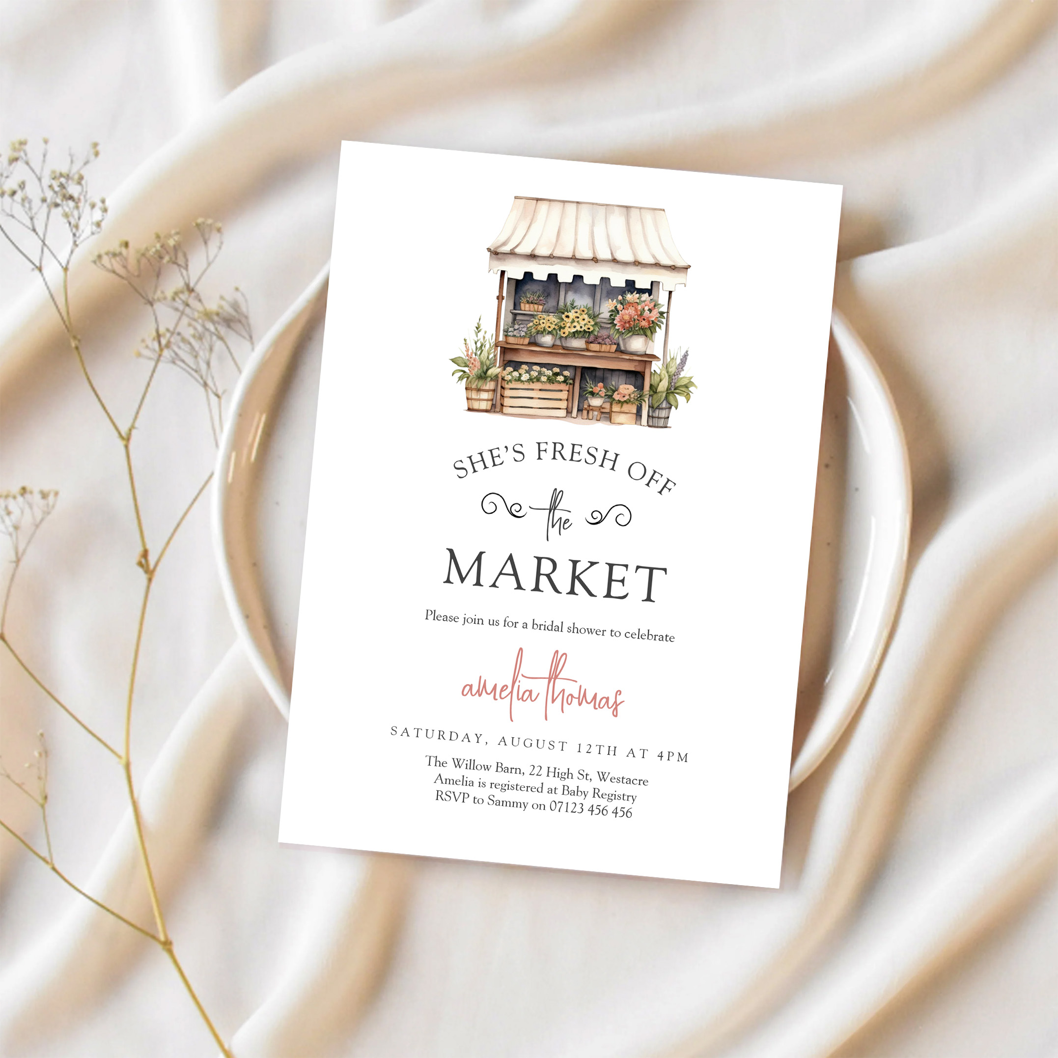 Shes Off The Market Farmers Market Bridal Shower Invitation - Image 2