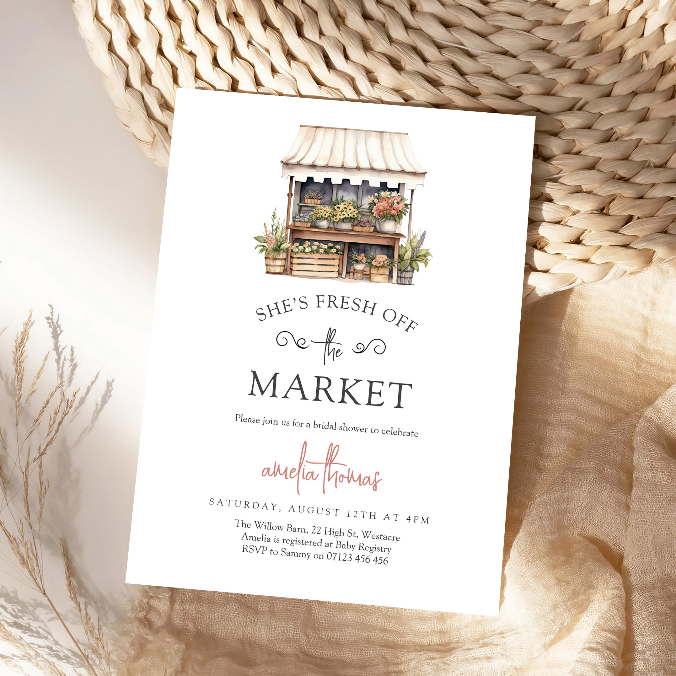 Shes Off The Market Farmers Market Bridal Shower Invitation - Image 4