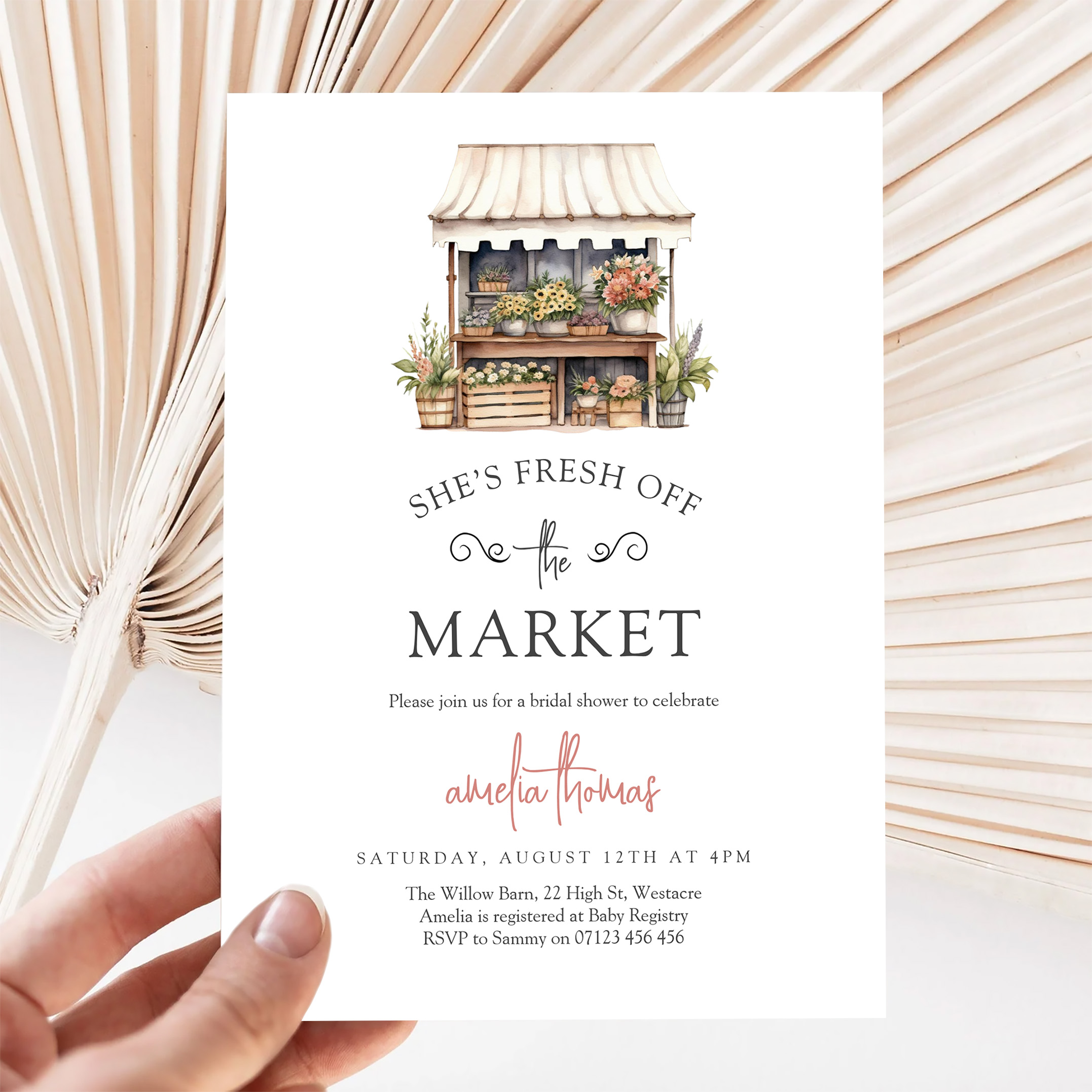 Shes Off The Market Farmers Market Bridal Shower Invitation - Image 5