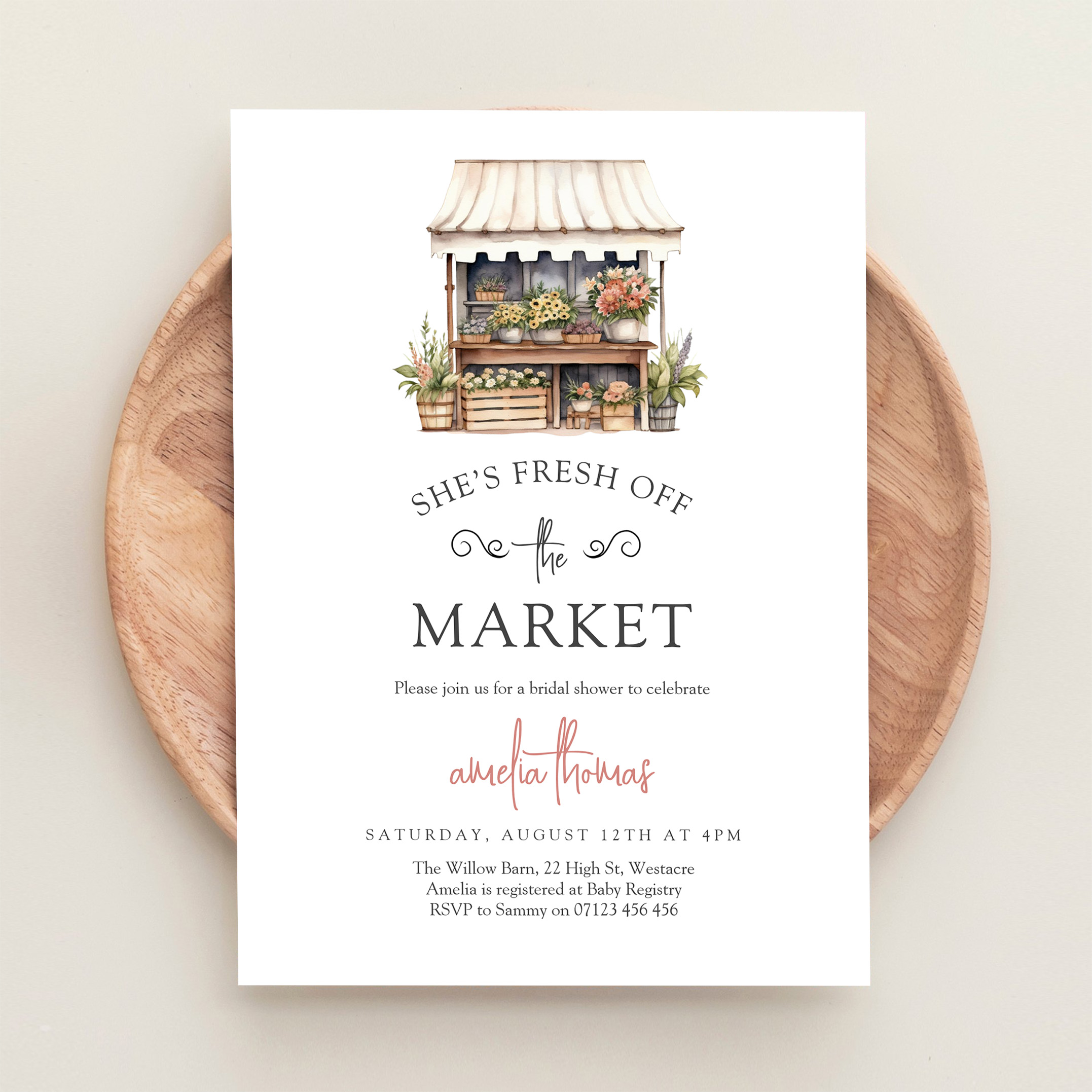 Shes Off The Market Farmers Market Bridal Shower Invitation - Image 7