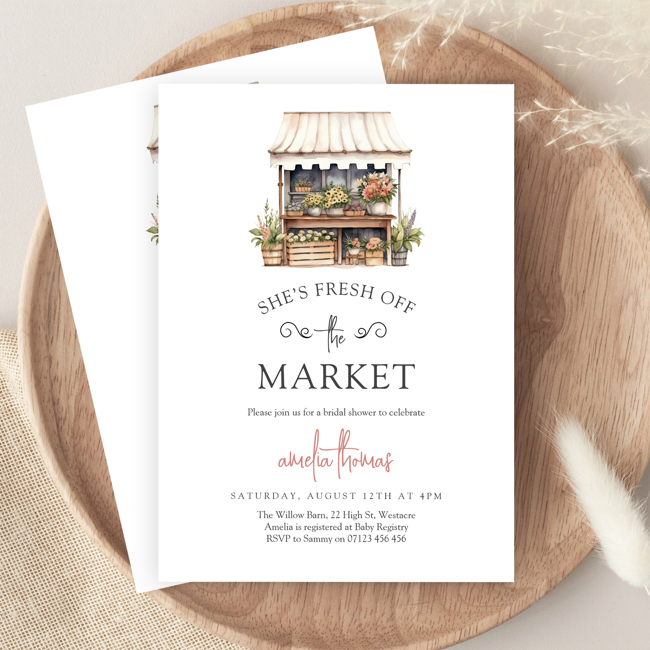 Shes Off The Market Farmers Market Bridal Shower Invitation - Image 9