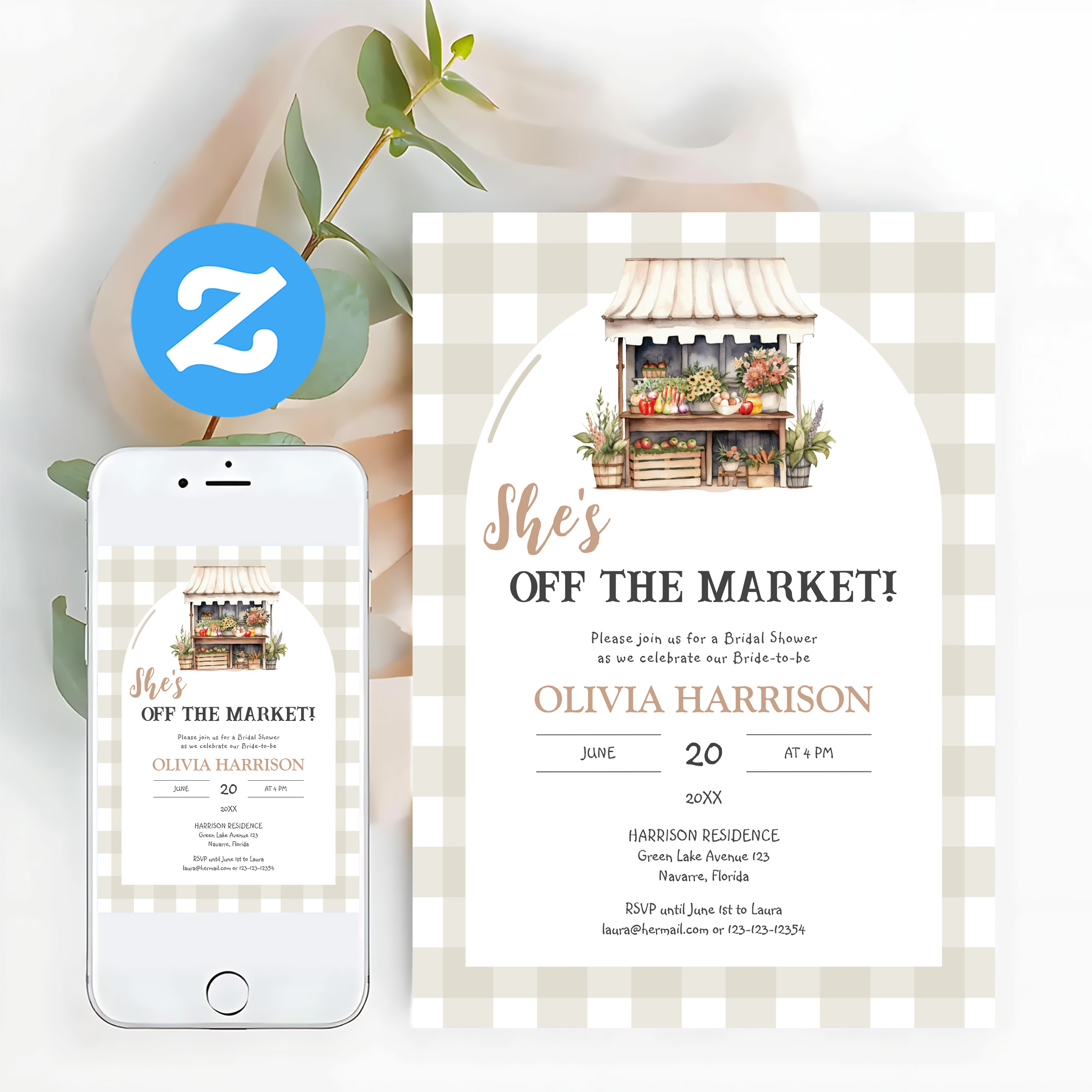 Shes Off The Market Farmers Market Bridal Shower Invitation - Image 12