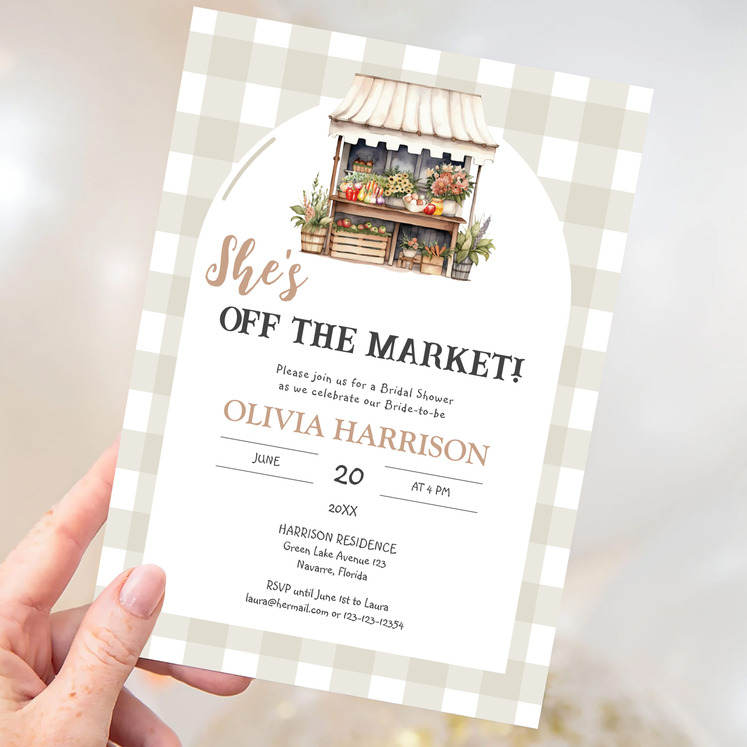 Shes Off The Market Farmers Market Bridal Shower Invitation - Image 3
