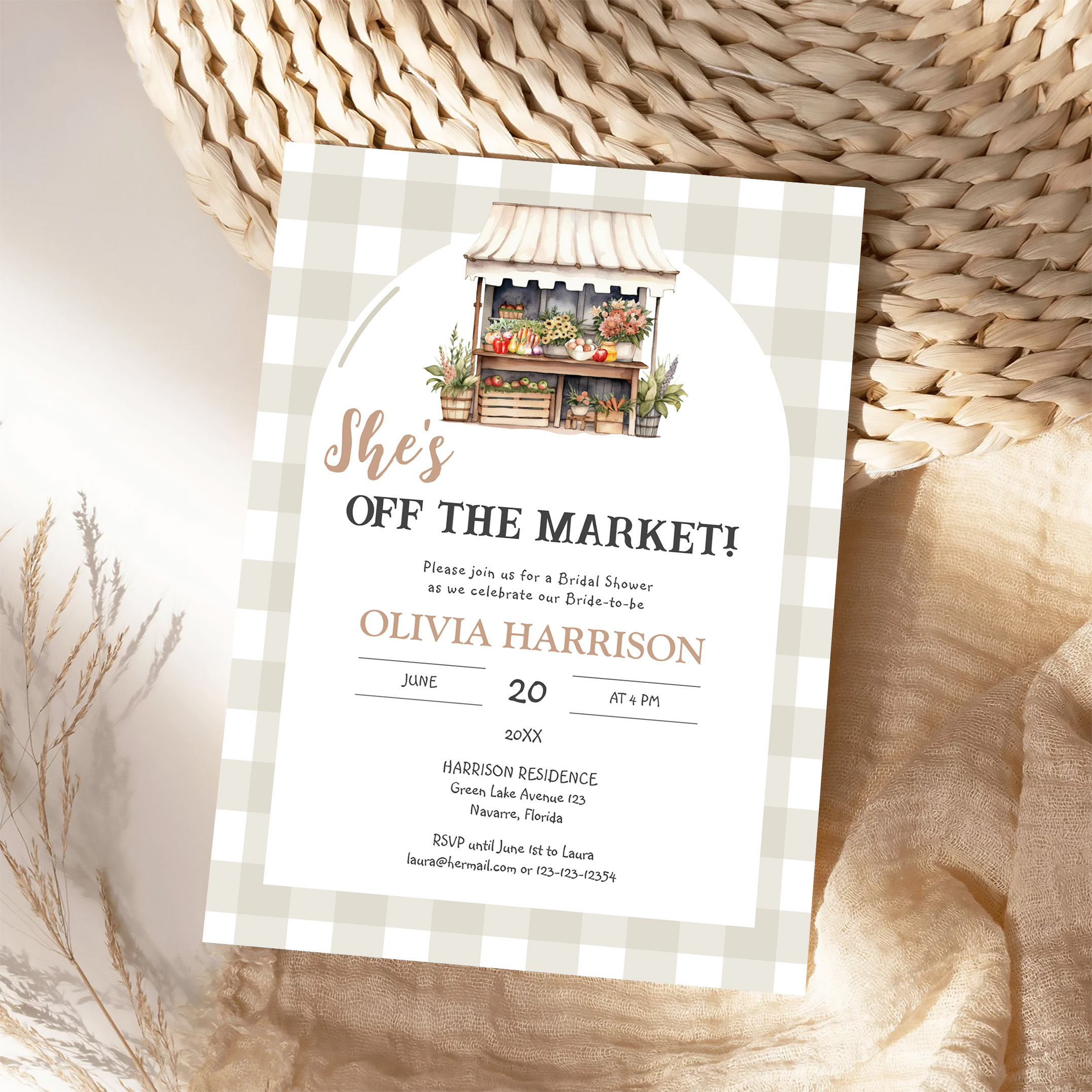 Shes Off The Market Farmers Market Bridal Shower Invitation - Image 4