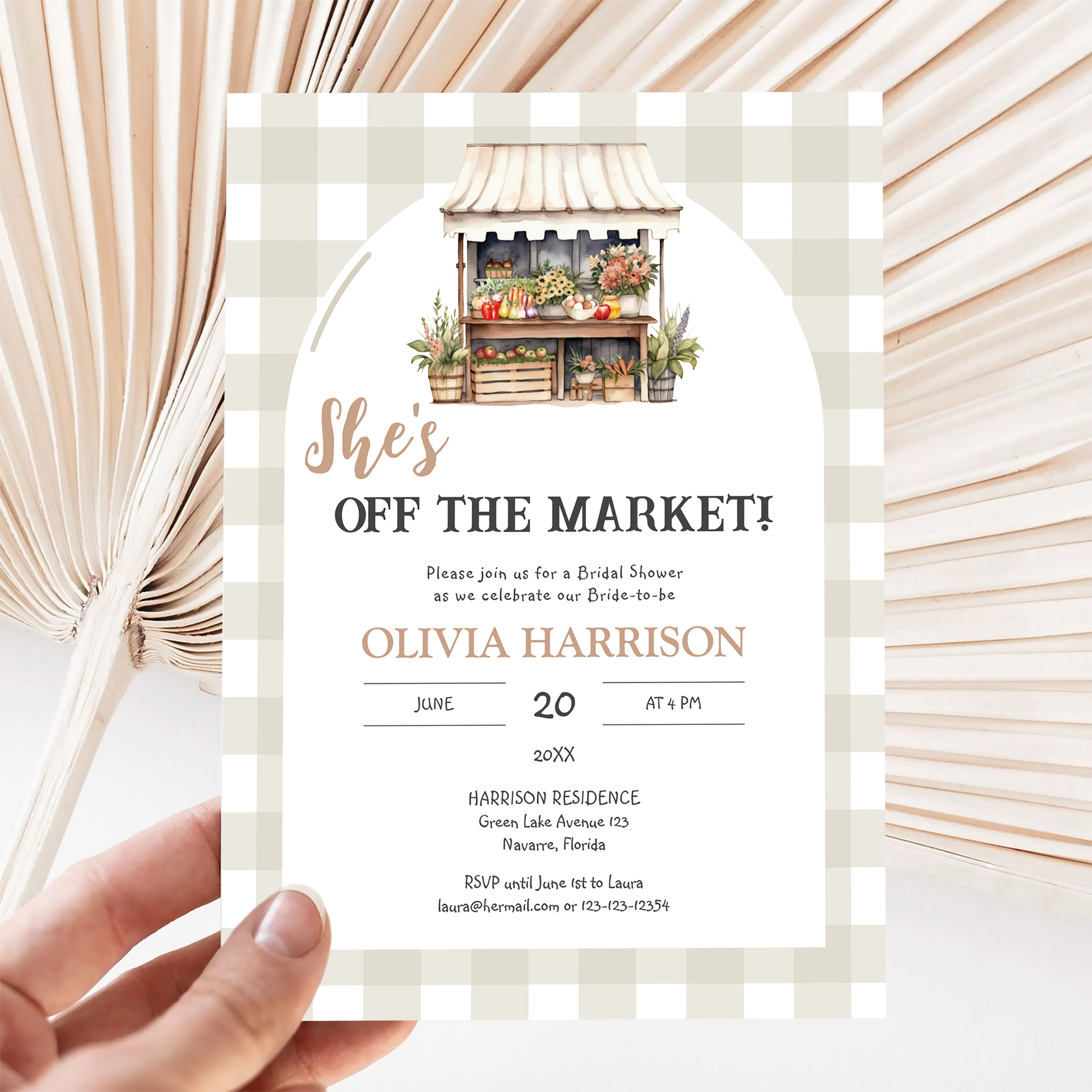 Shes Off The Market Farmers Market Bridal Shower Invitation - Image 5