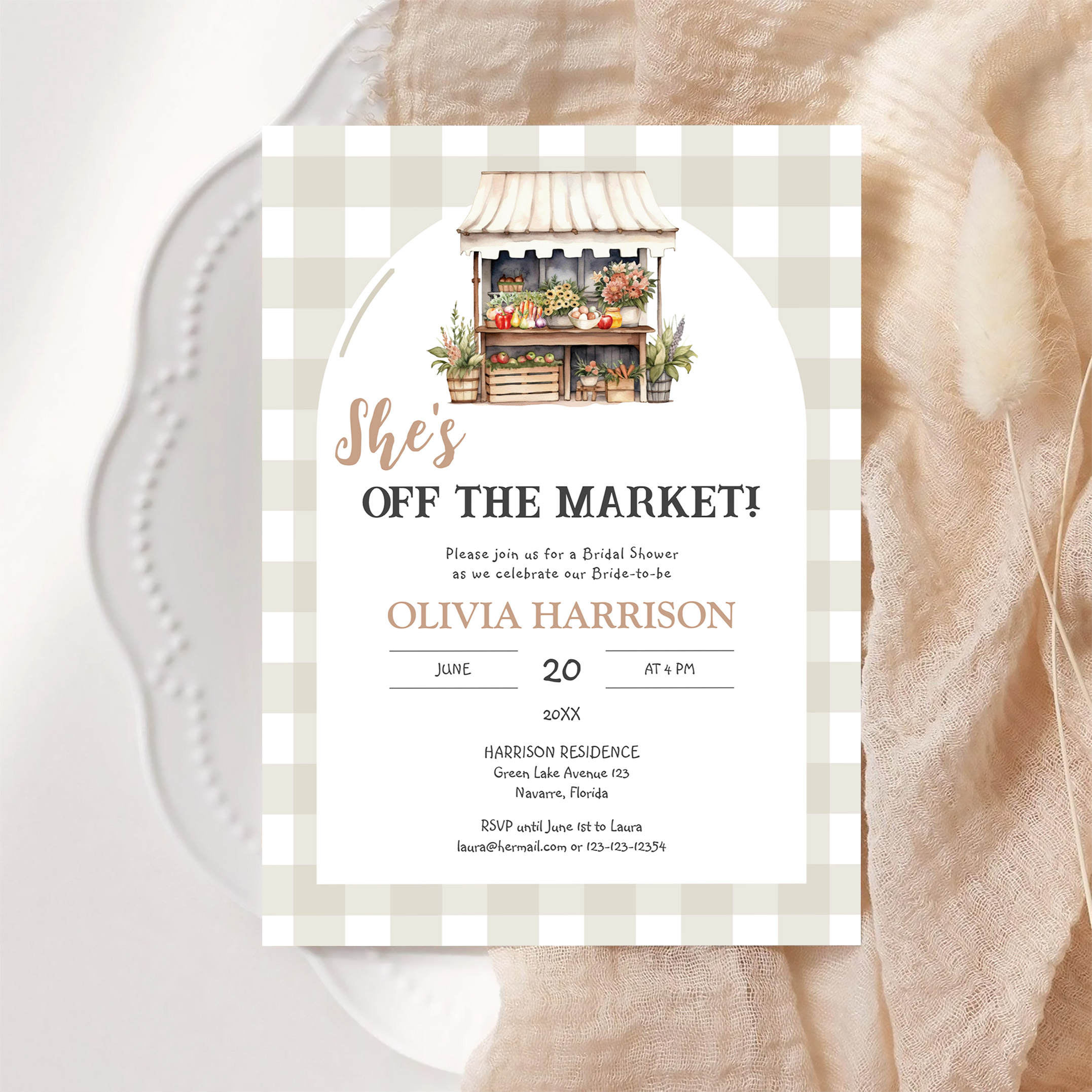 Shes Off The Market Farmers Market Bridal Shower Invitation - Image 6