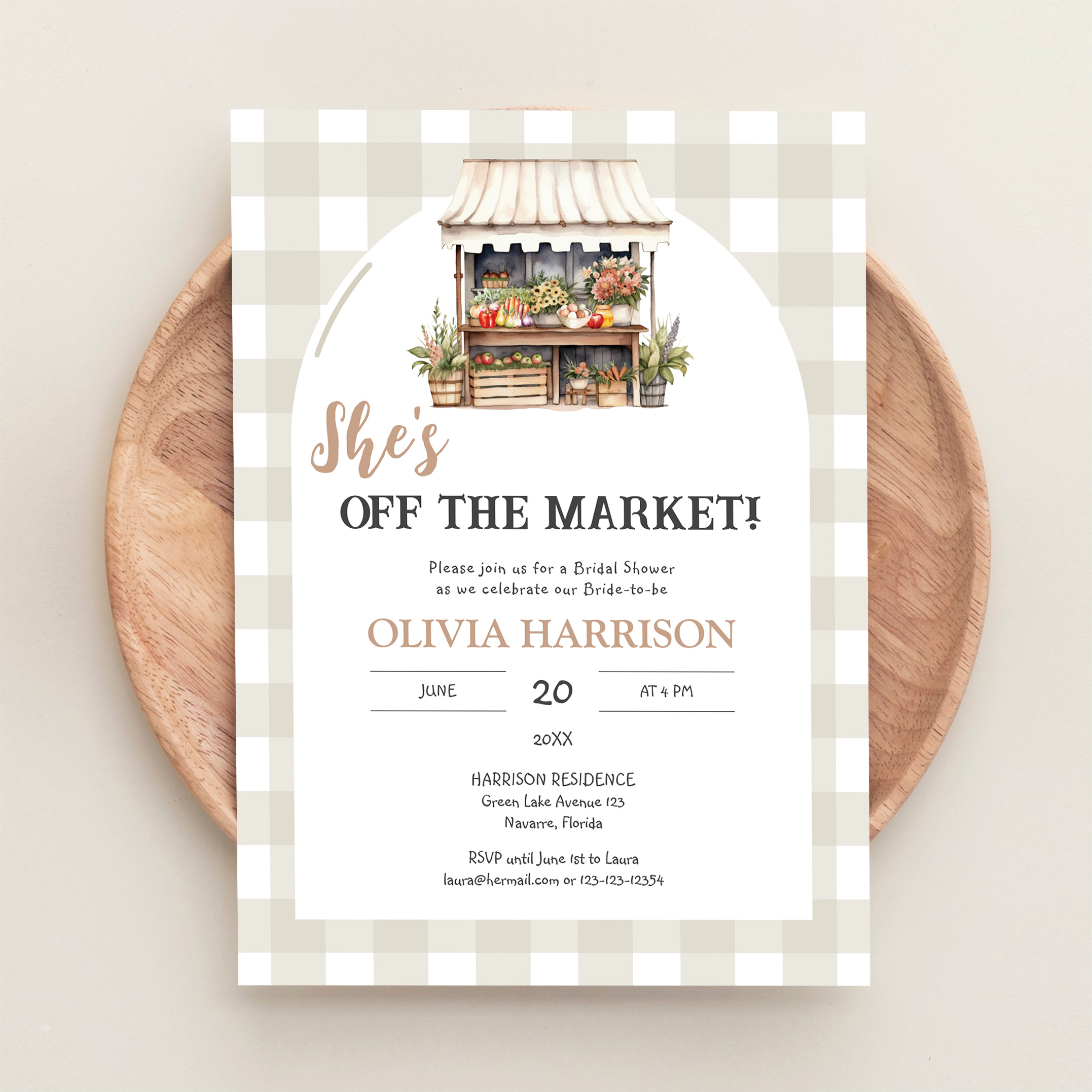 Shes Off The Market Farmers Market Bridal Shower Invitation - Image 7