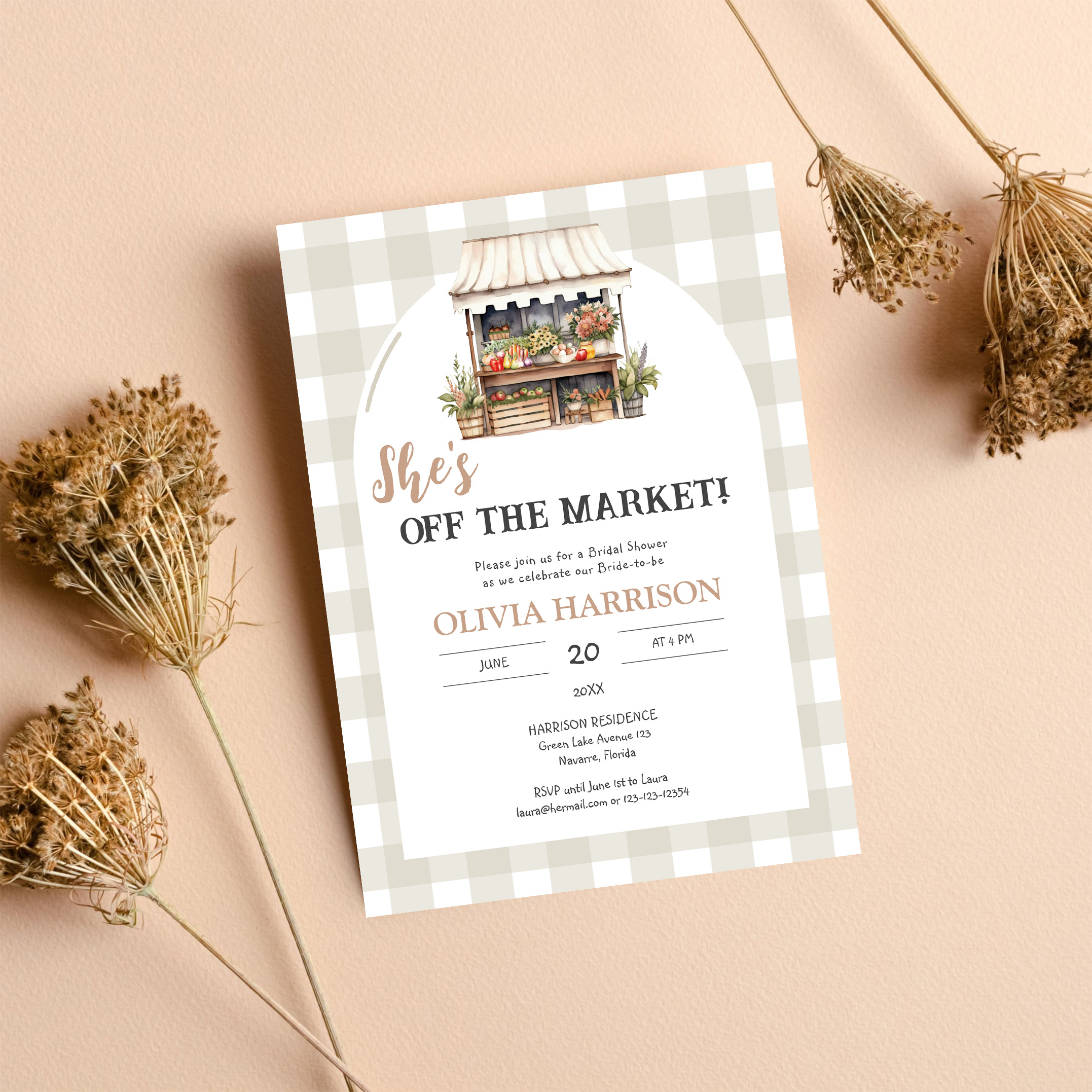 Shes Off The Market Farmers Market Bridal Shower Invitation - Image 8