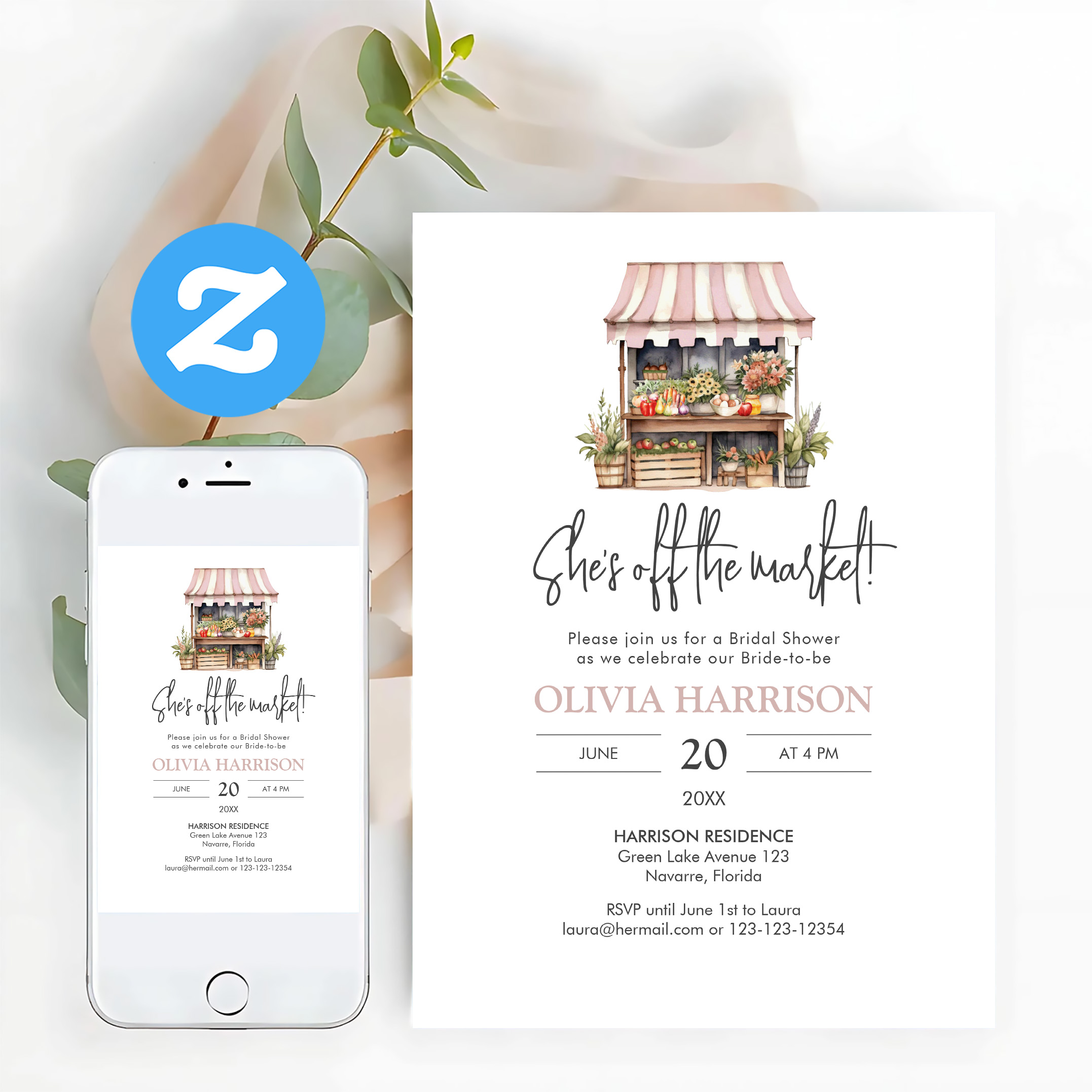 Shes Off The Market Farmers Market Bridal Shower Invitation - Image 12