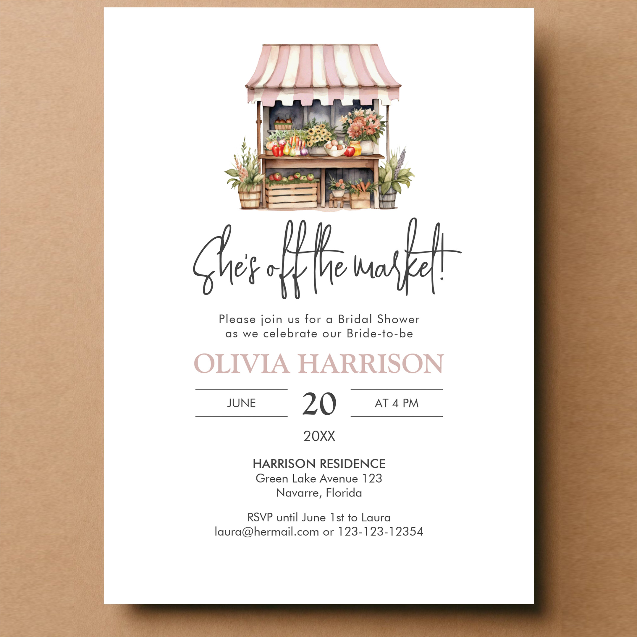 Shes Off The Market Farmers Market Bridal Shower Invitation - Image 14