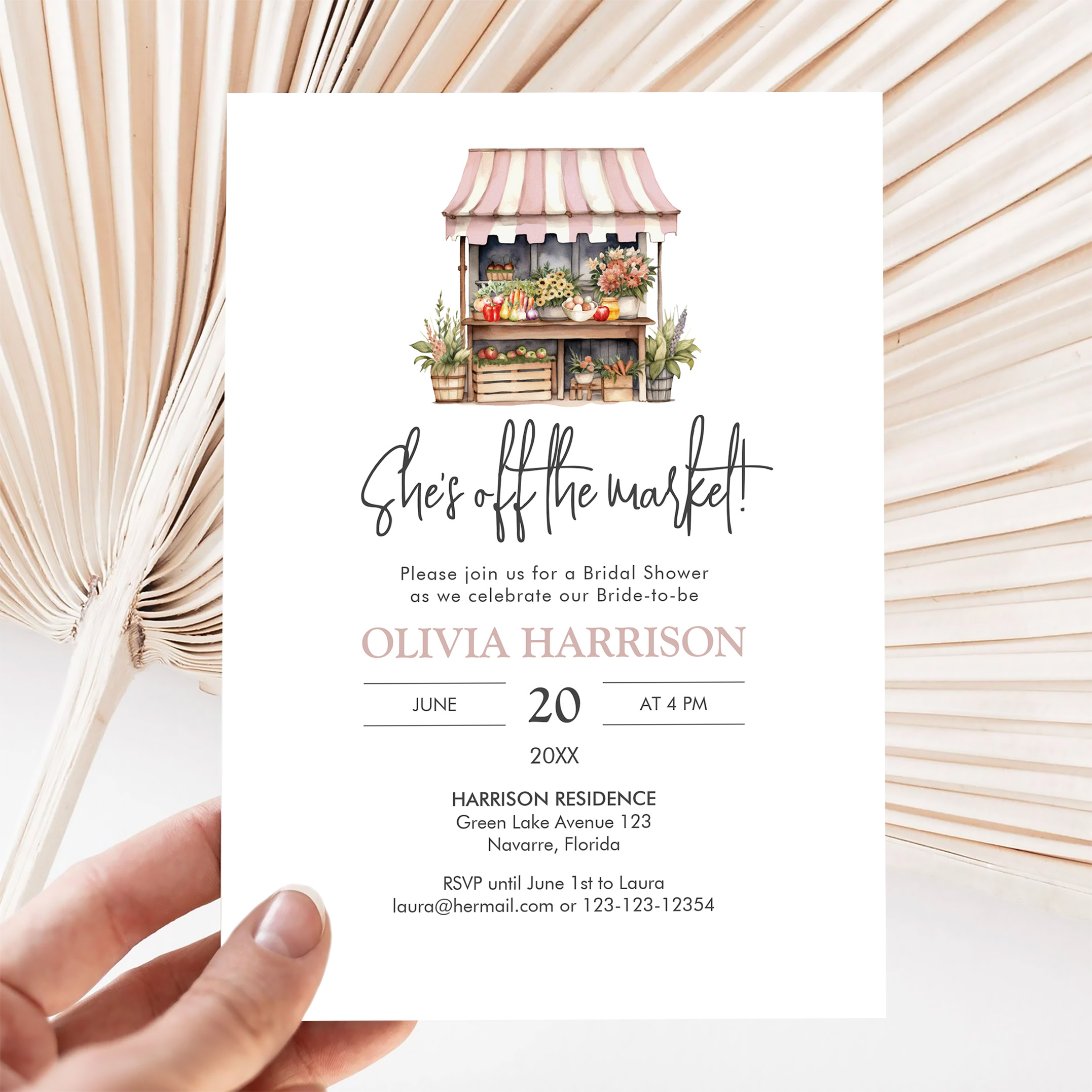 Shes Off The Market Farmers Market Bridal Shower Invitation - Image 5
