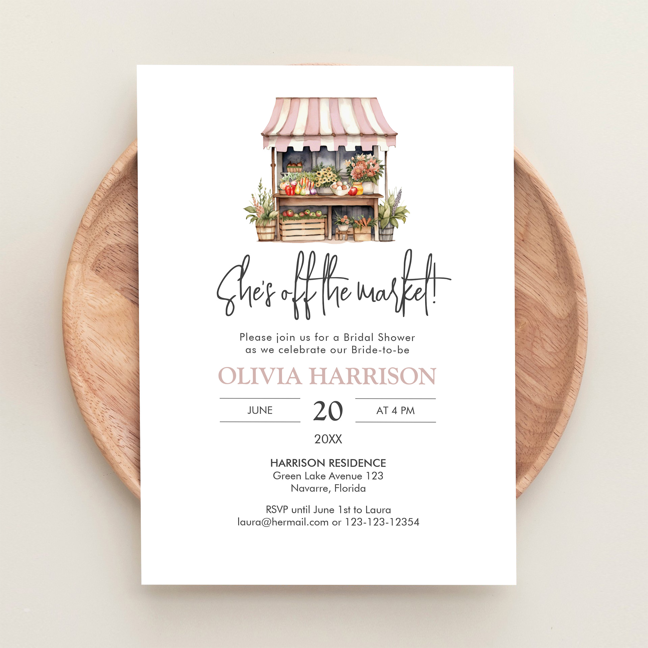 Shes Off The Market Farmers Market Bridal Shower Invitation - Image 7