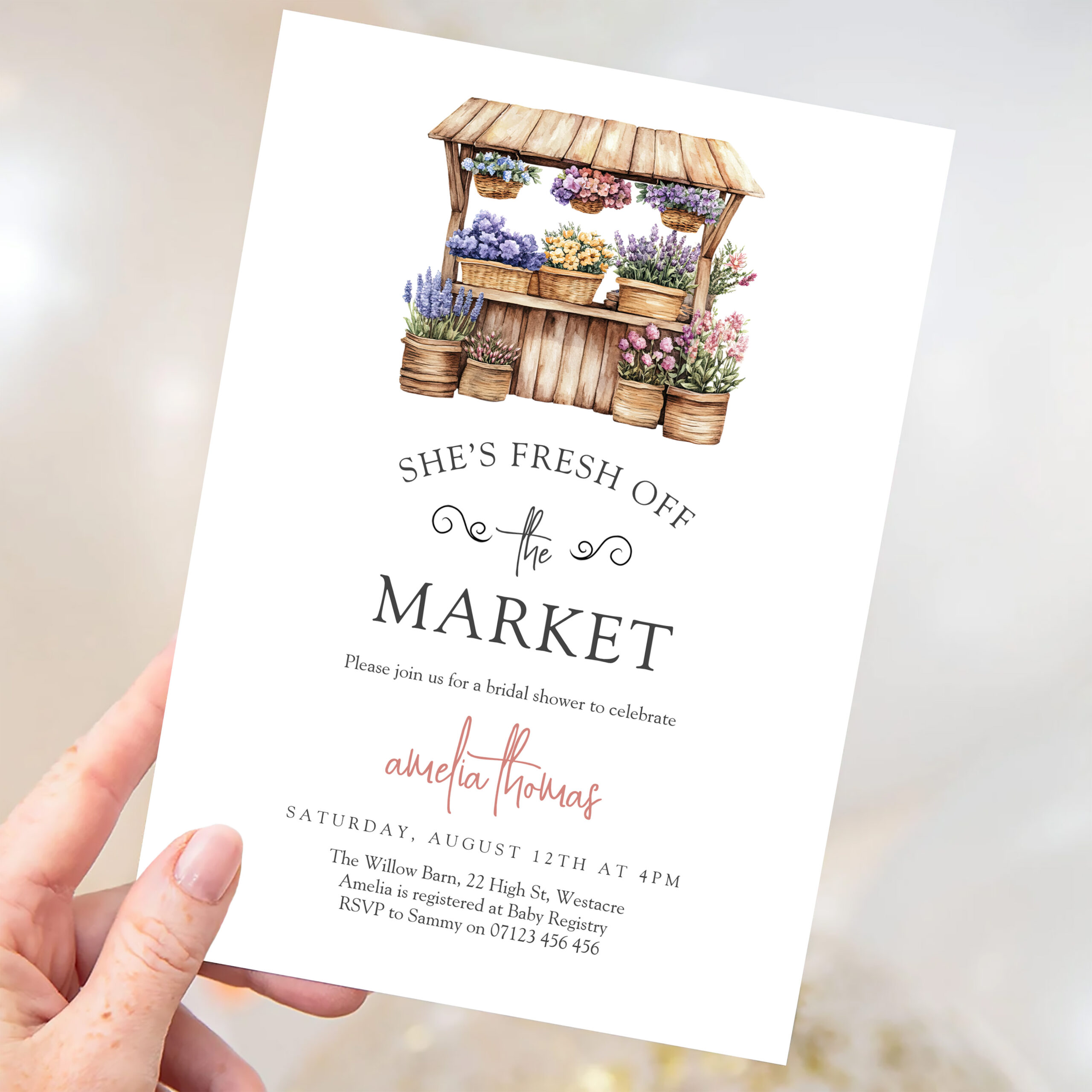Shes Off The Market Farmers Market Bridal Shower Invitation - Image 3