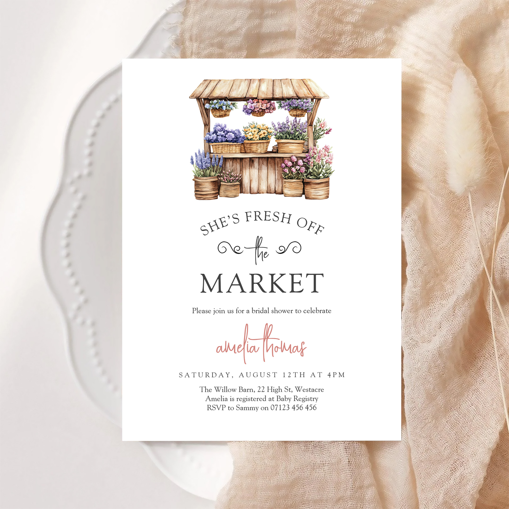 Shes Off The Market Farmers Market Bridal Shower Invitation - Image 6
