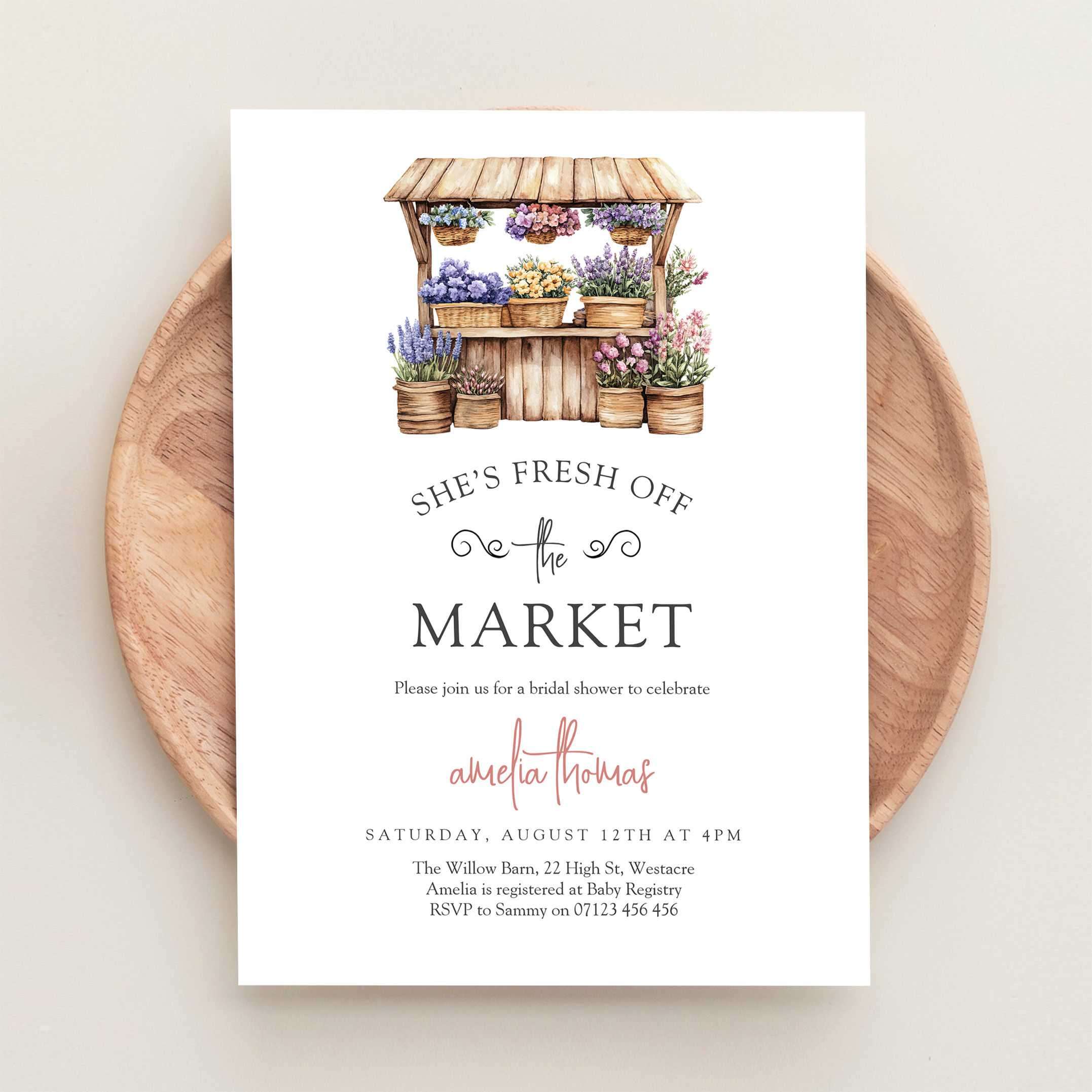 Shes Off The Market Farmers Market Bridal Shower Invitation - Image 7