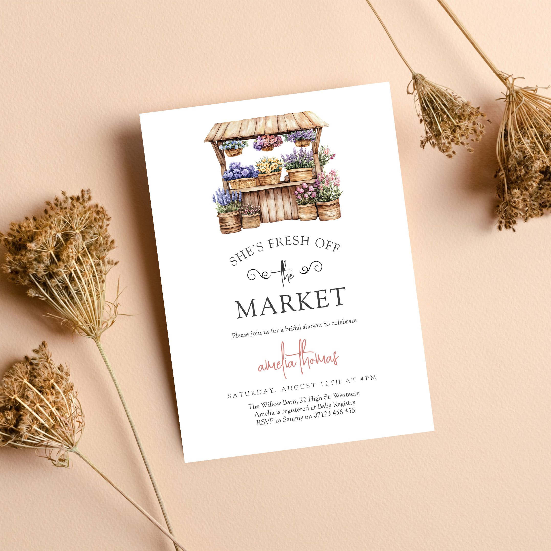 Shes Off The Market Farmers Market Bridal Shower Invitation - Image 8