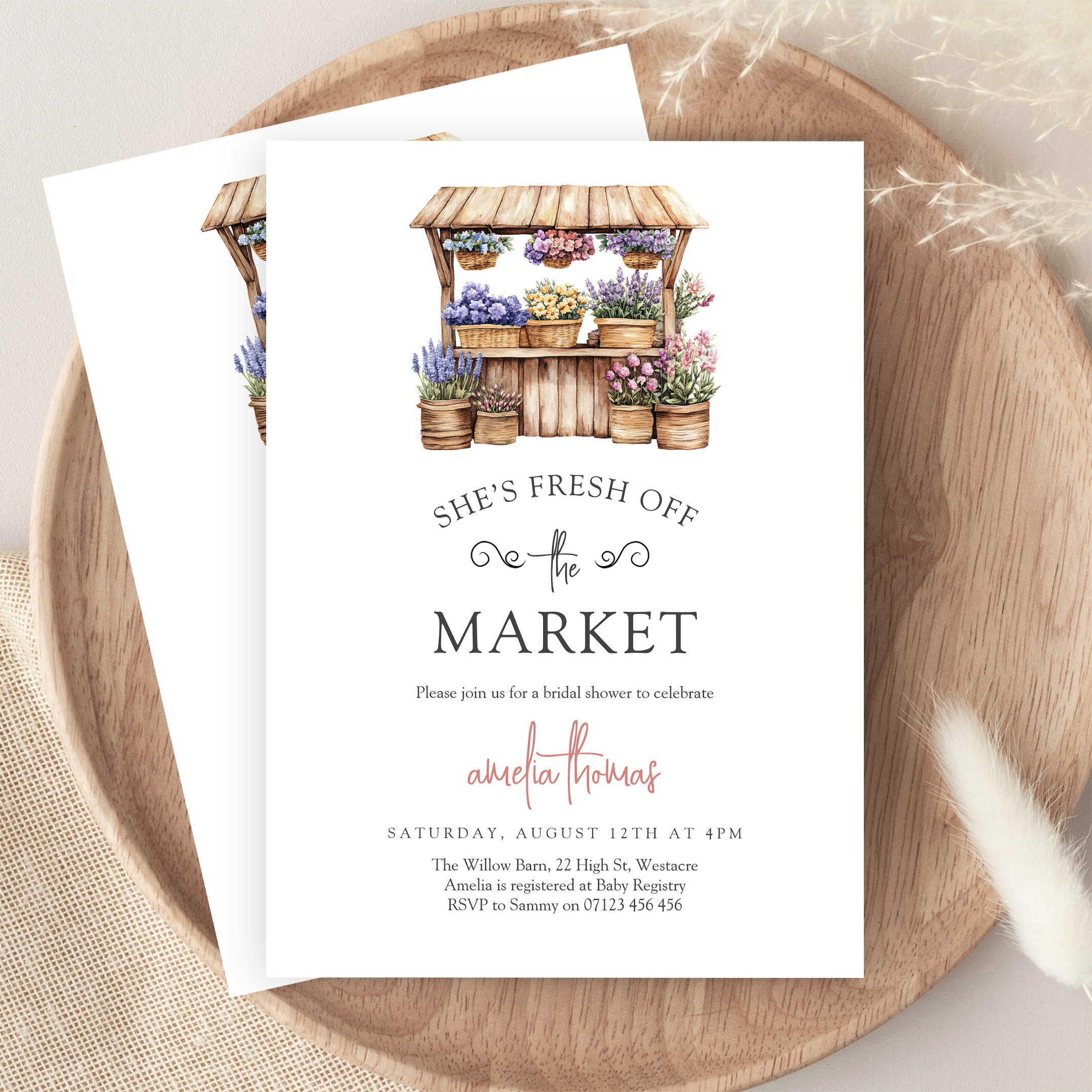 Shes Off The Market Farmers Market Bridal Shower Invitation - Image 9