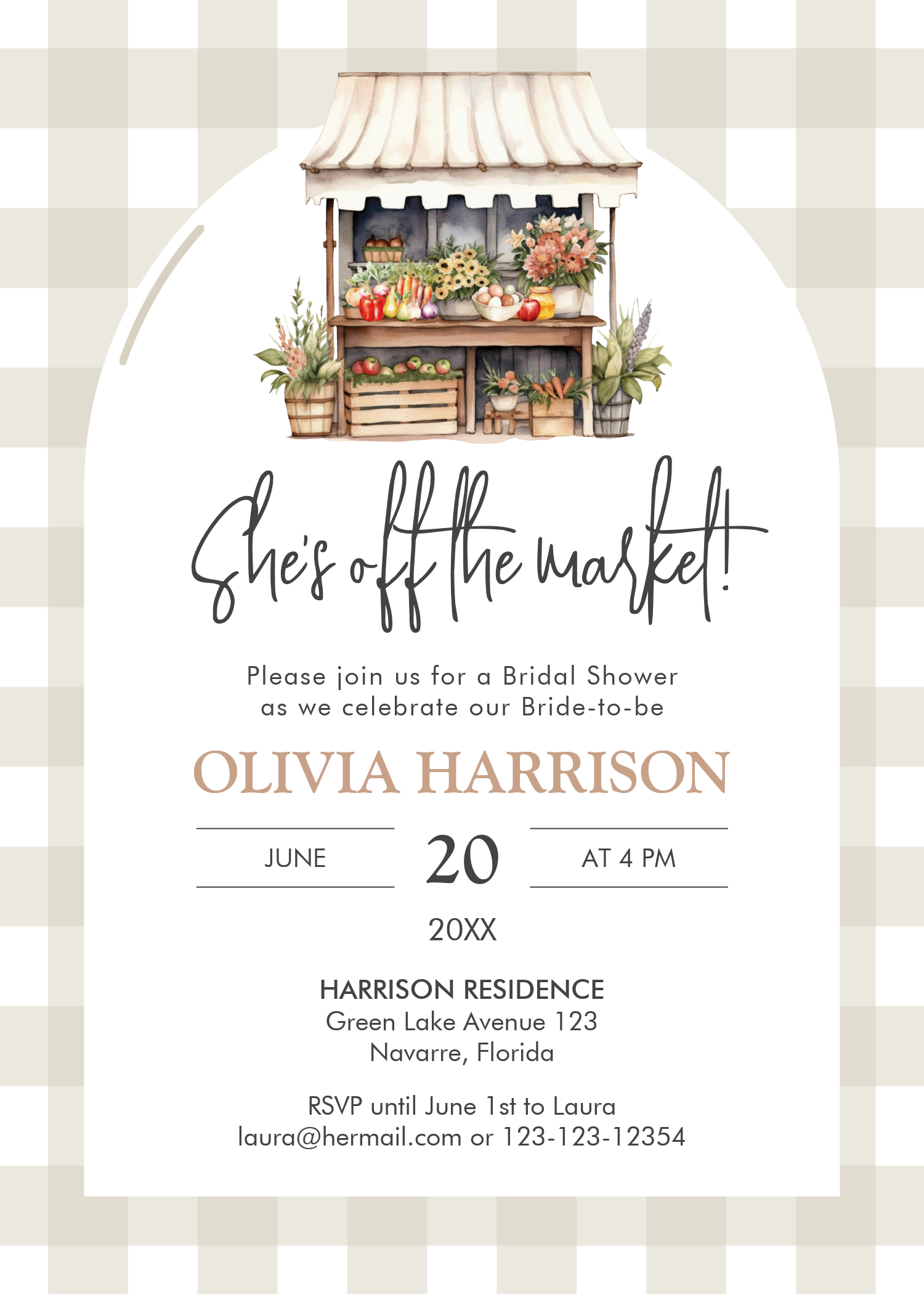 Shes Off The Market Farmers Market Bridal Shower Invitation