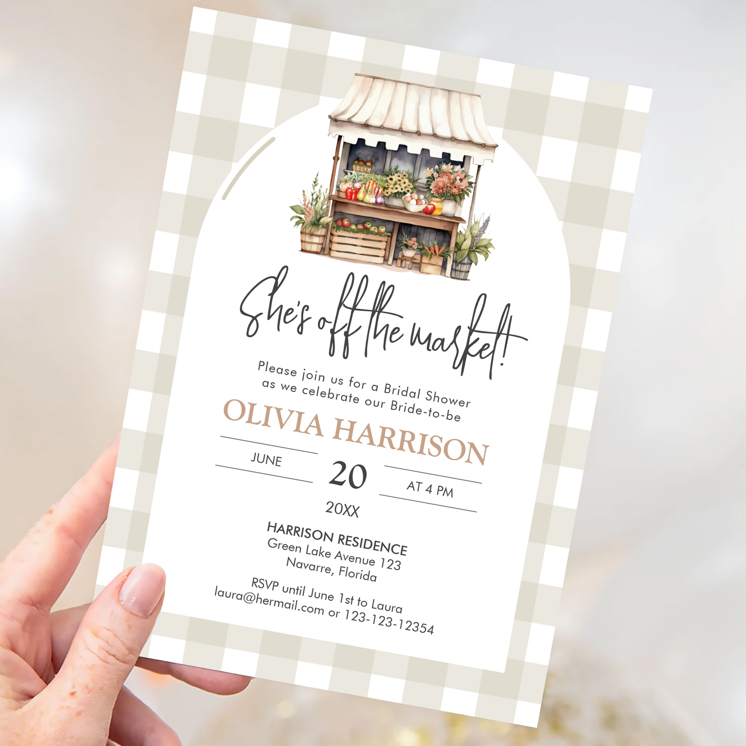 Shes Off The Market Farmers Market Bridal Shower Invitation - Image 3