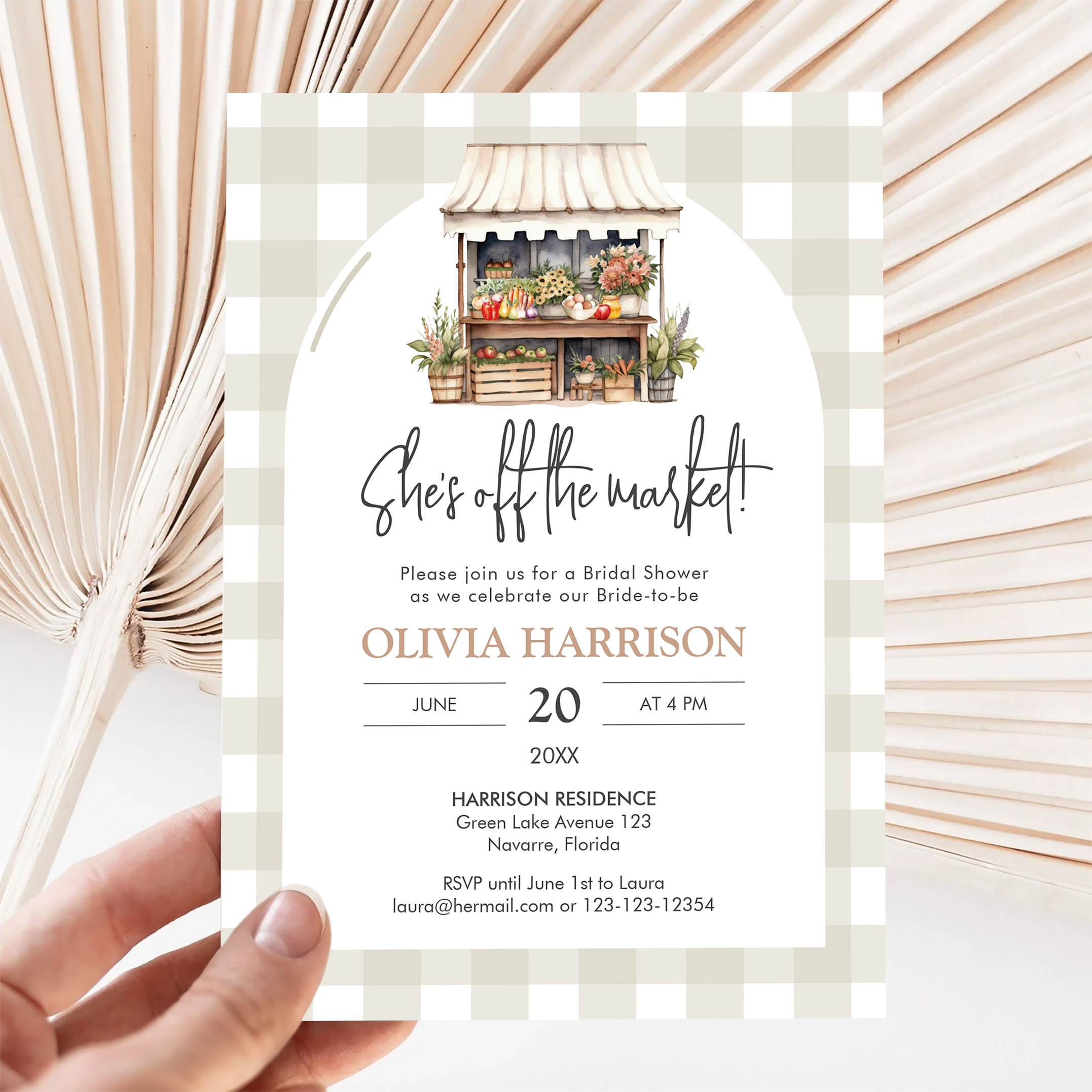 Shes Off The Market Farmers Market Bridal Shower Invitation - Image 5