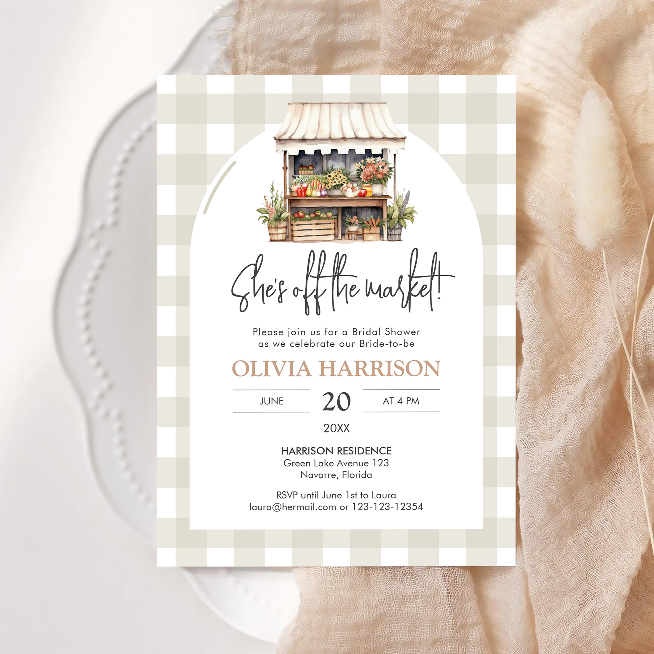 Shes Off The Market Farmers Market Bridal Shower Invitation - Image 6