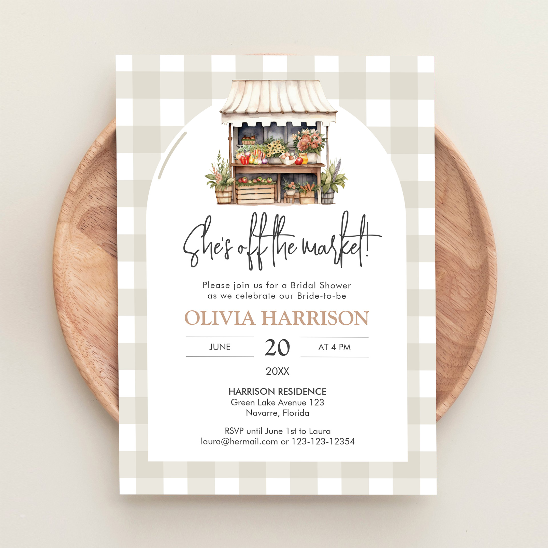 Shes Off The Market Farmers Market Bridal Shower Invitation - Image 7