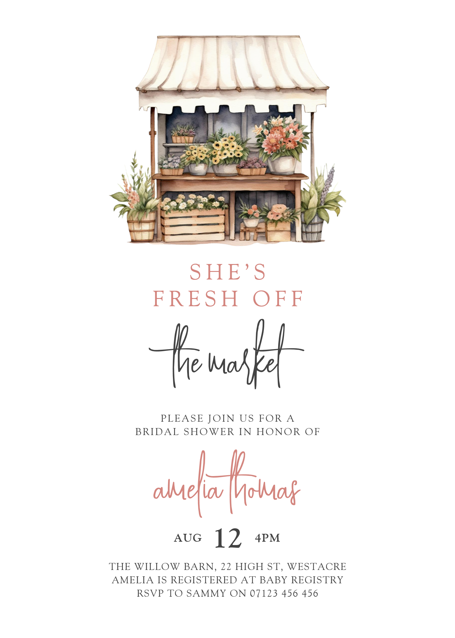 Shes Off The Market Farmers Market Bridal Shower Invitation