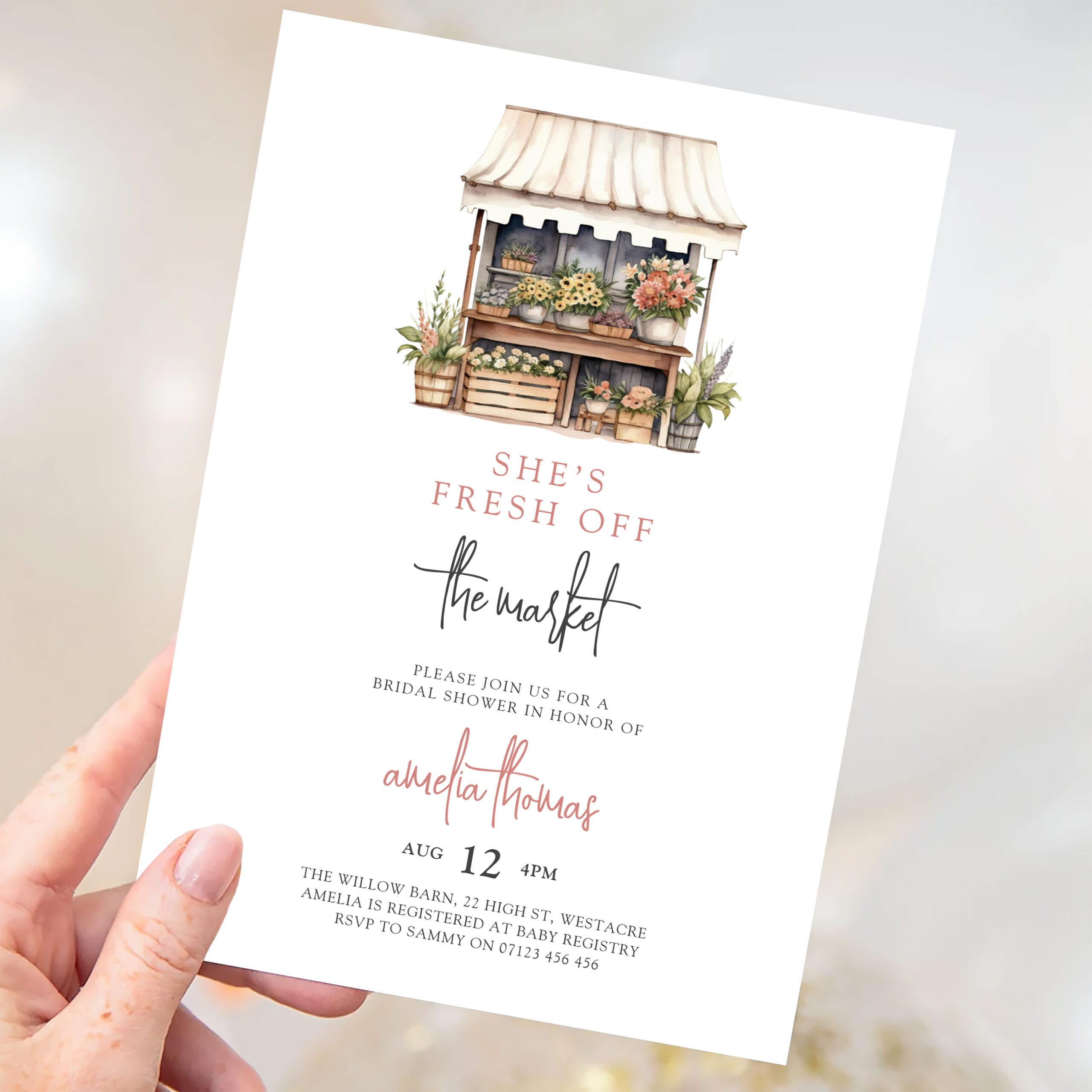 Shes Off The Market Farmers Market Bridal Shower Invitation - Image 3