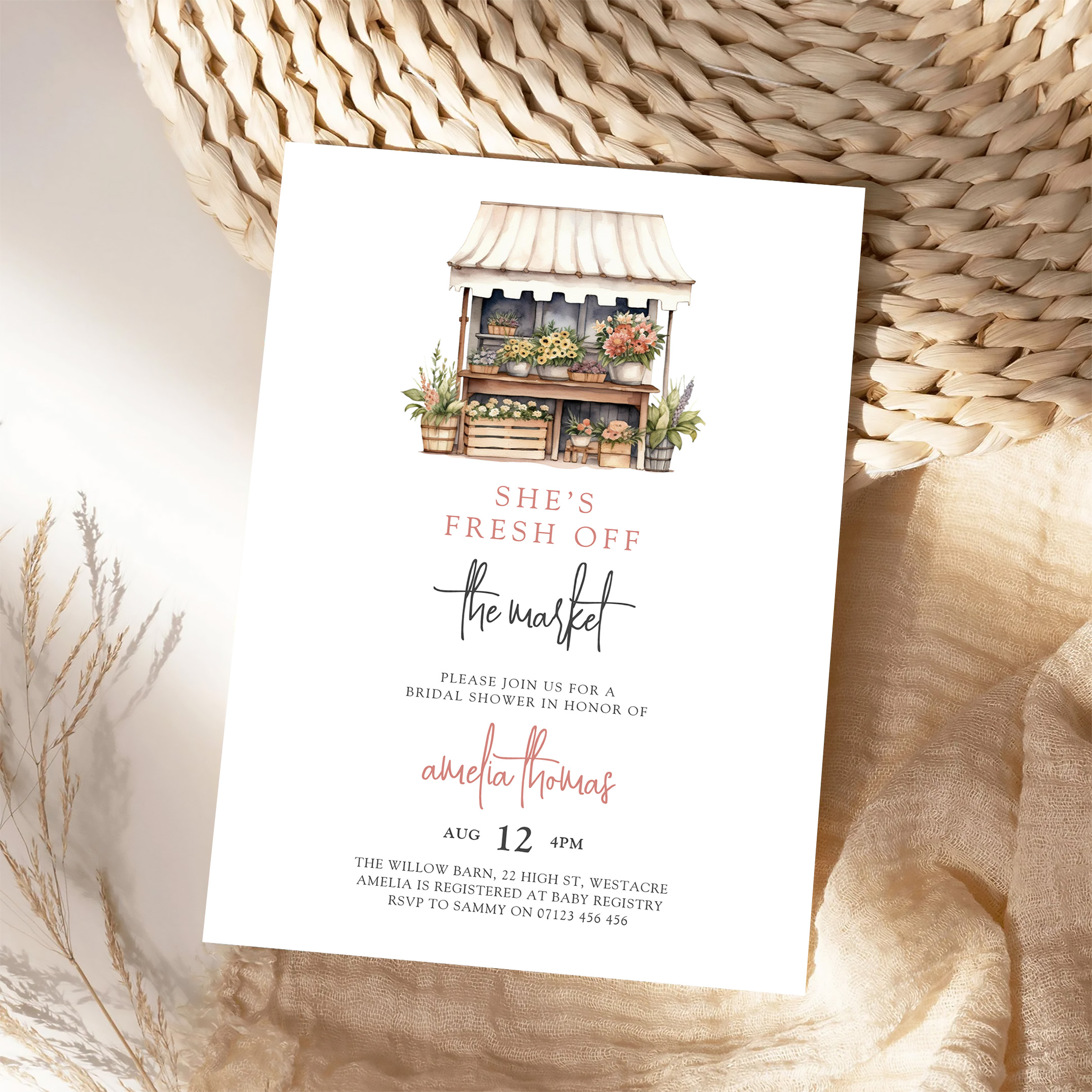 Shes Off The Market Farmers Market Bridal Shower Invitation - Image 4